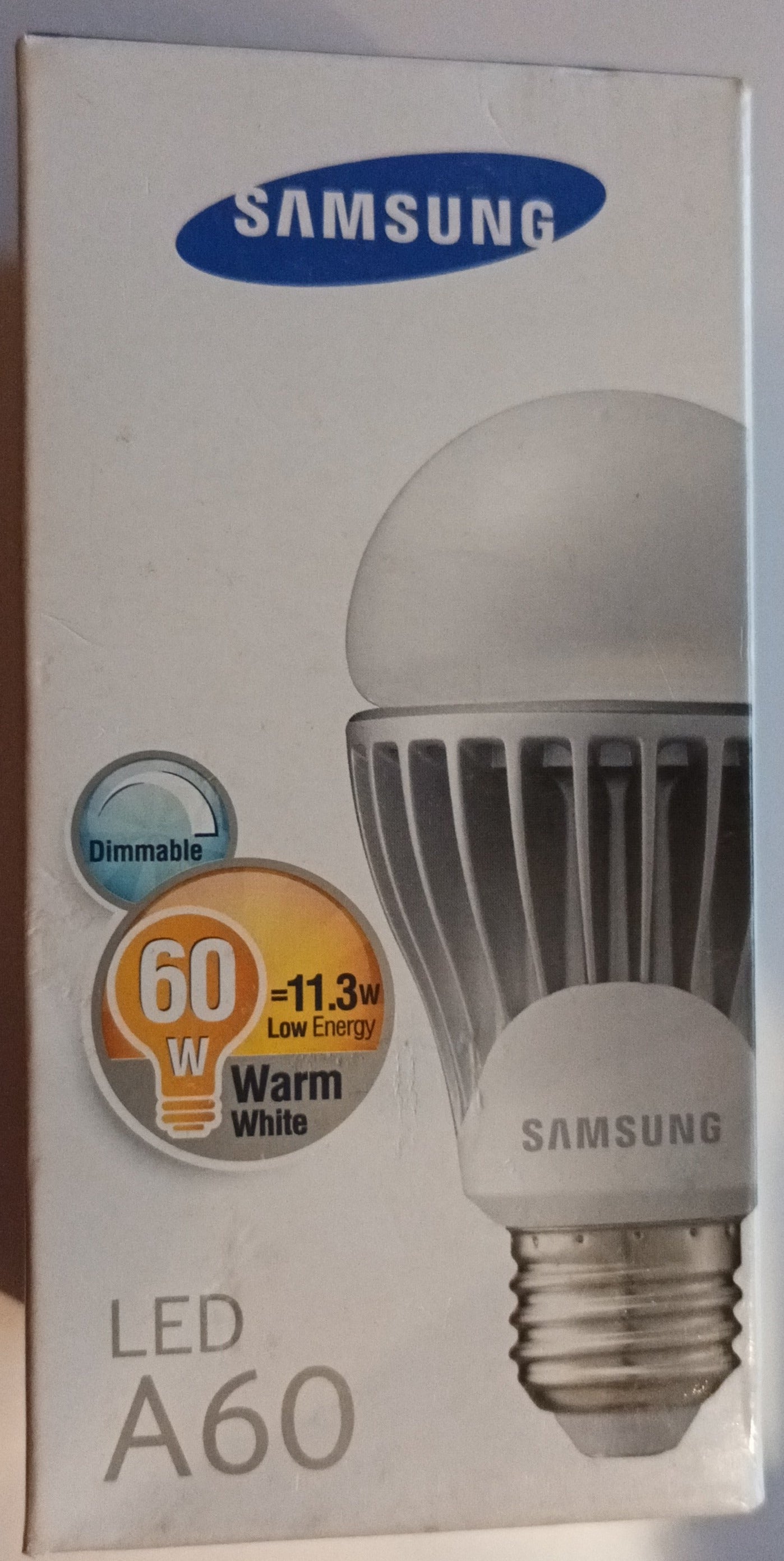 2 x Samsung LED GLS Lamp, E27, 11.3Watt 25000Hrs, Warm White Dimmable