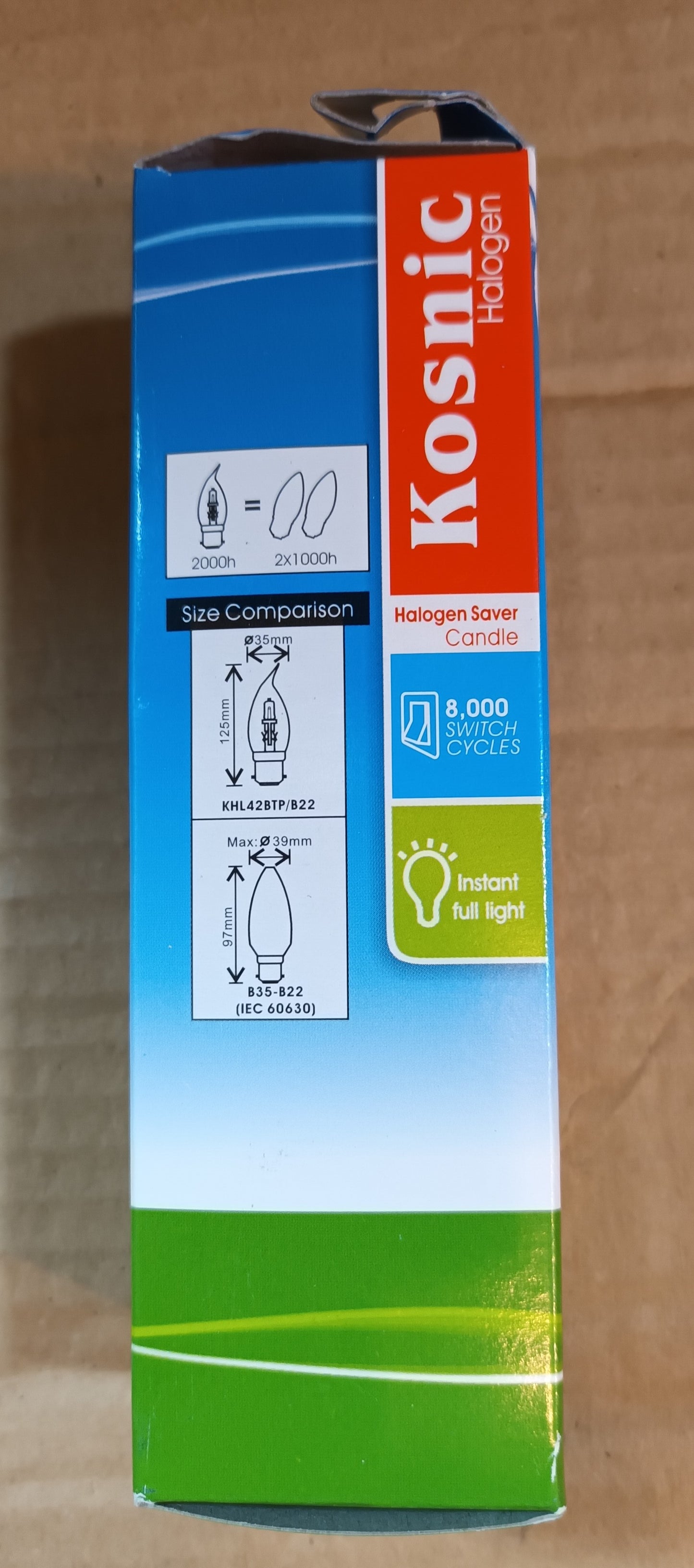 Bent Tip Candle Halogen Clear 42W Warm White BC / B22 By Kosnic