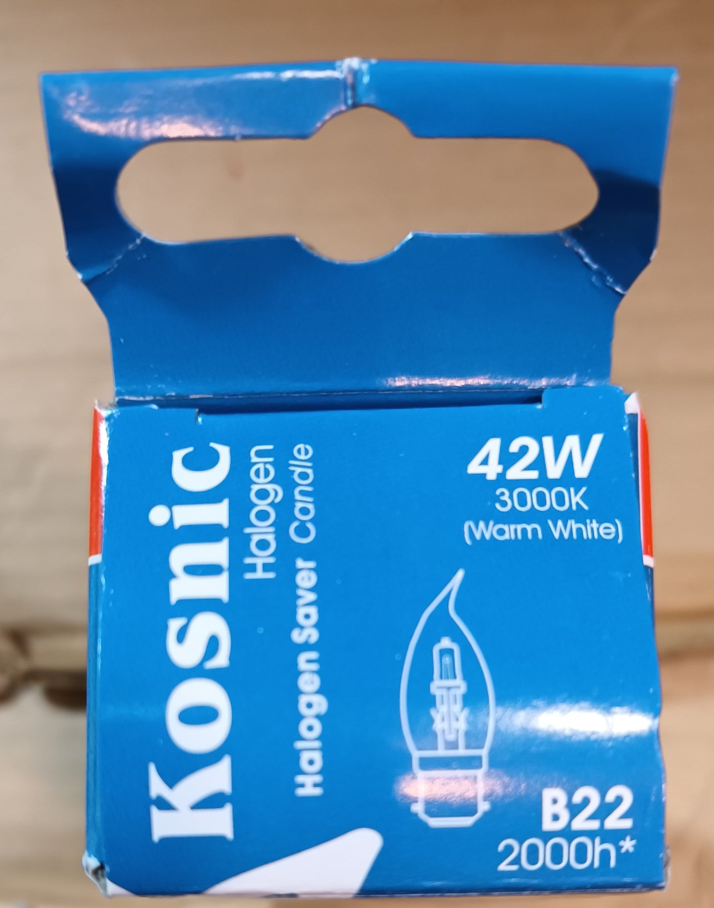 Bent Tip Candle Halogen Clear 42W Warm White BC / B22 By Kosnic