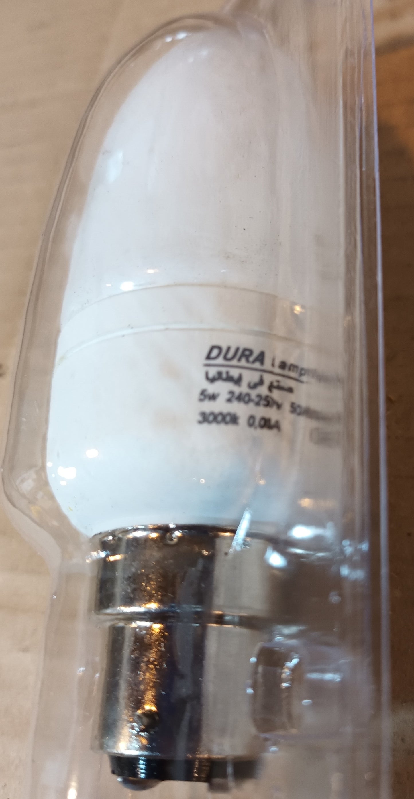 5 X Candle 5W B22 / BC Warm White By Dura