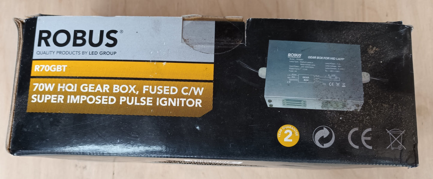Robus Gear Box Fused Metal Halide HQI With Imposed Pulse Ignitor 70W