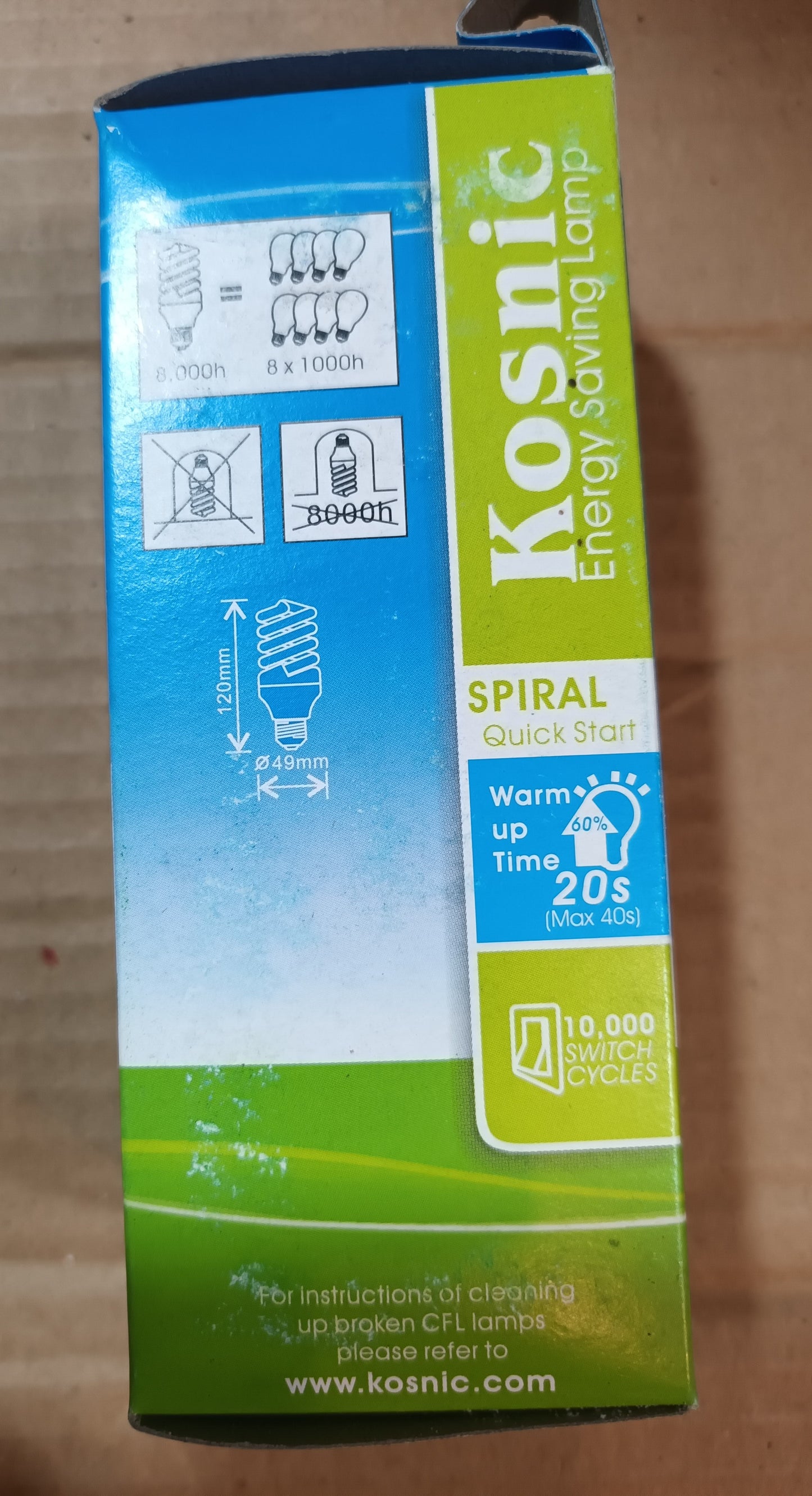 Kosnic 20w CFL Spiral ES/E27 Daylight - E27-865