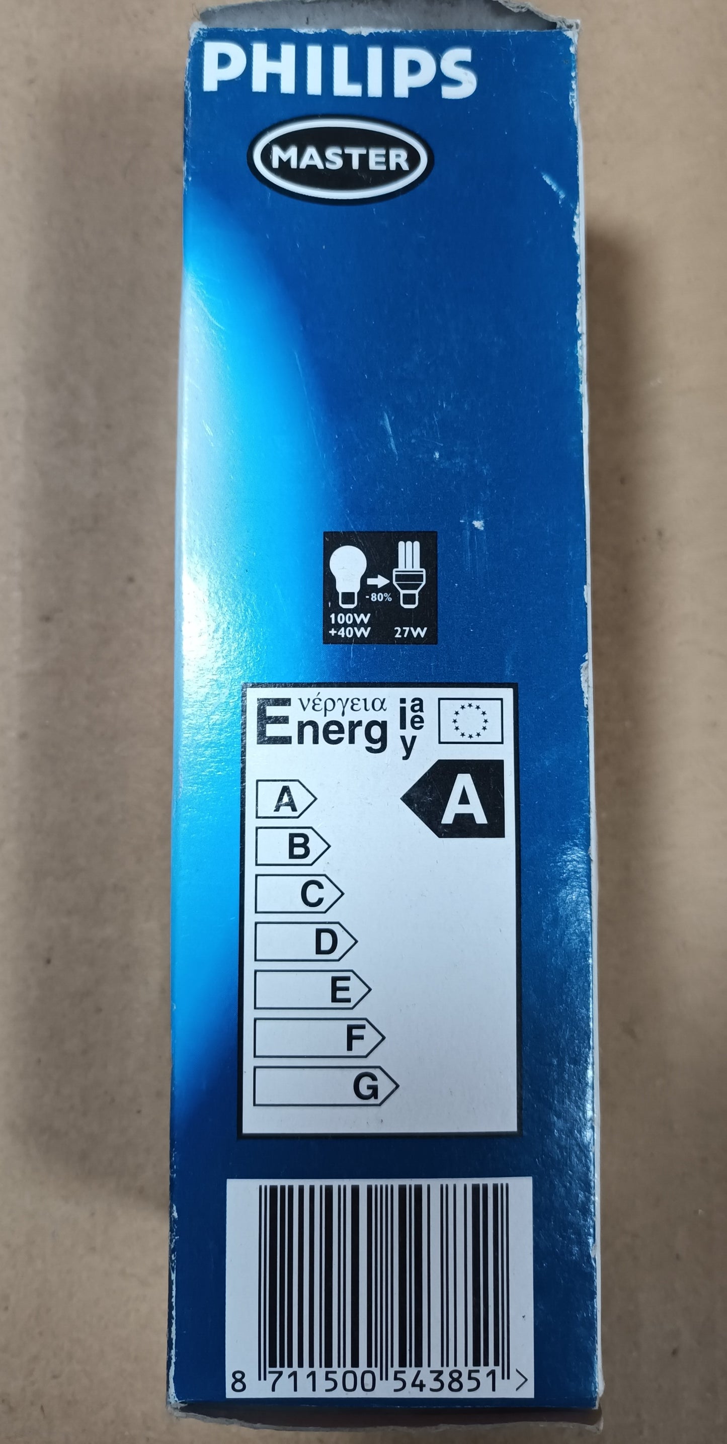 Philips Master CFL 27w warm white E27 / ES cap long life 15,000h