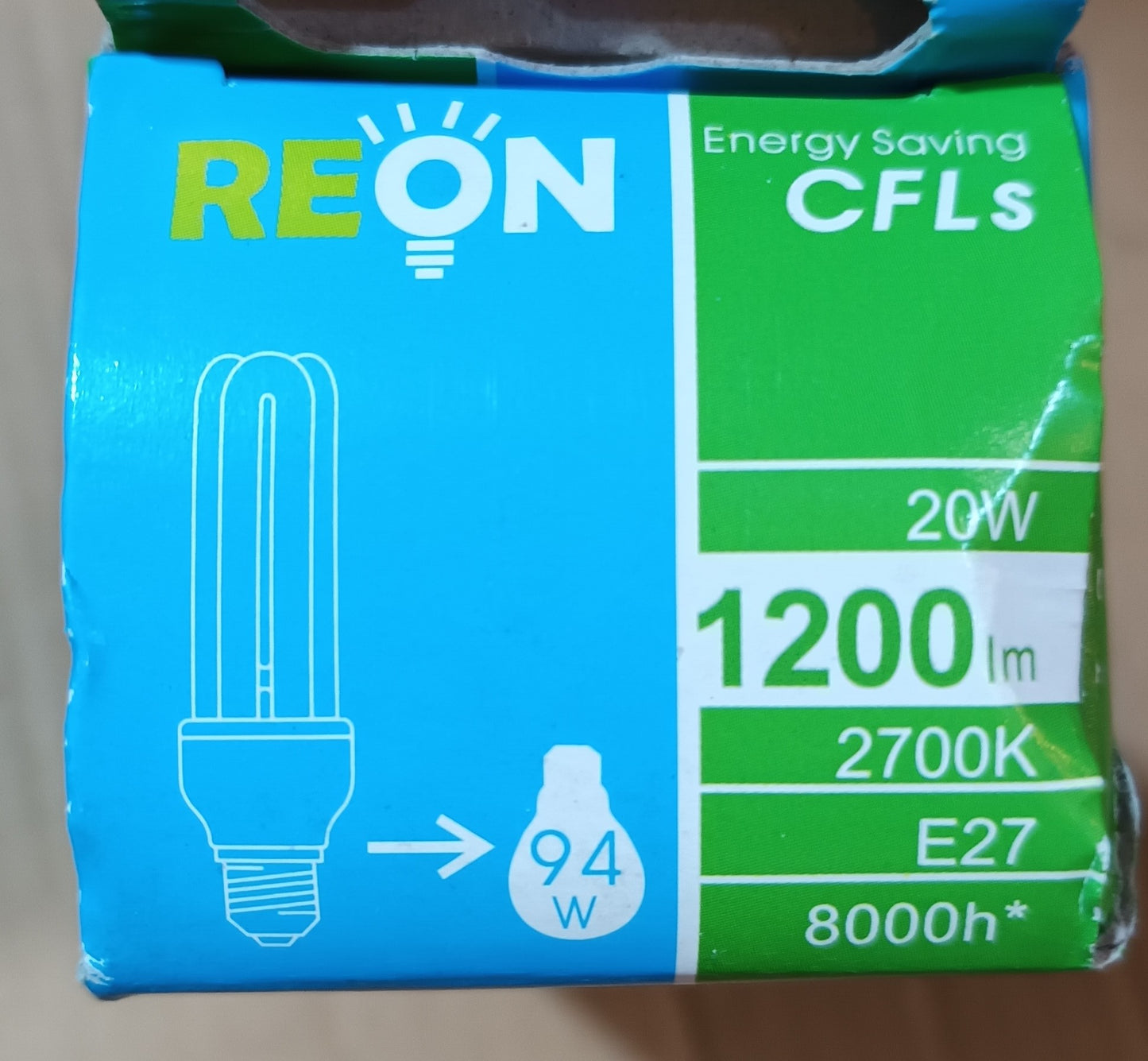 Energy saving CFL 20watt es / E27 warm white long life 8,000h