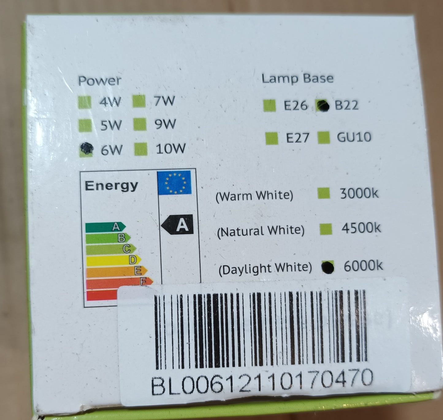 2 X LED GLS 6w BC / B22 Daylight / 6k