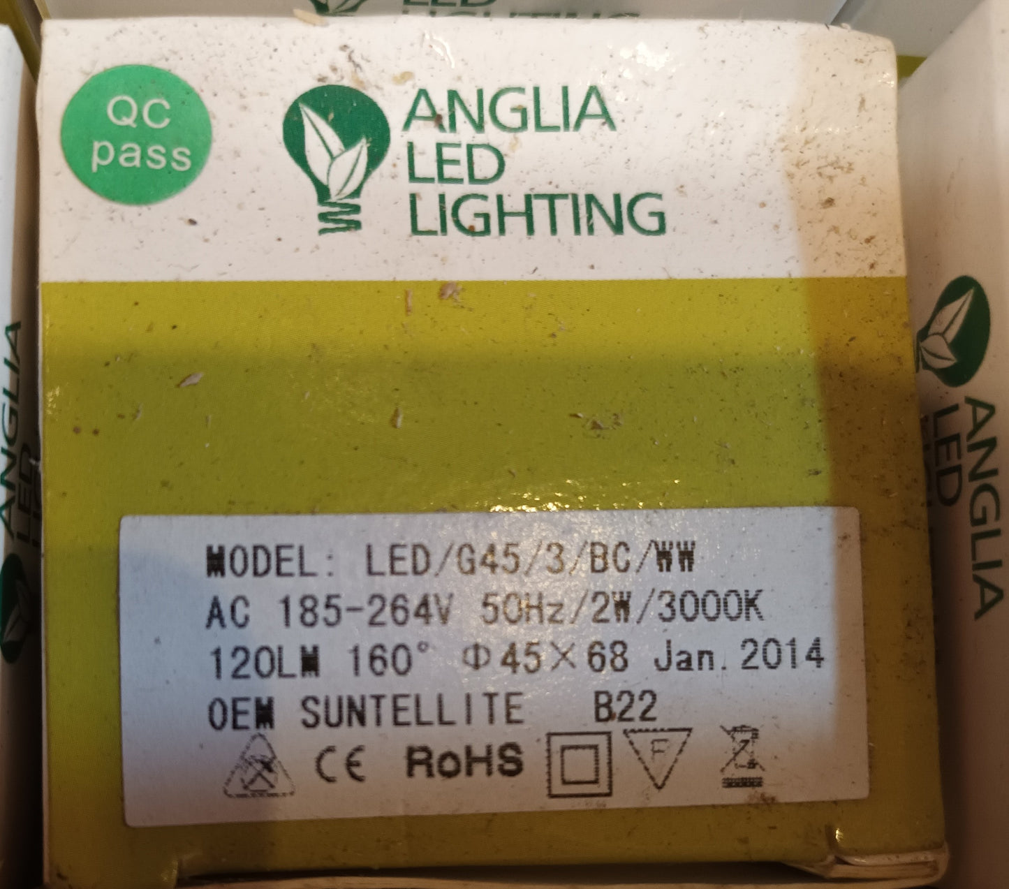 LED Golfball 3 watt BC / B22 warm white
