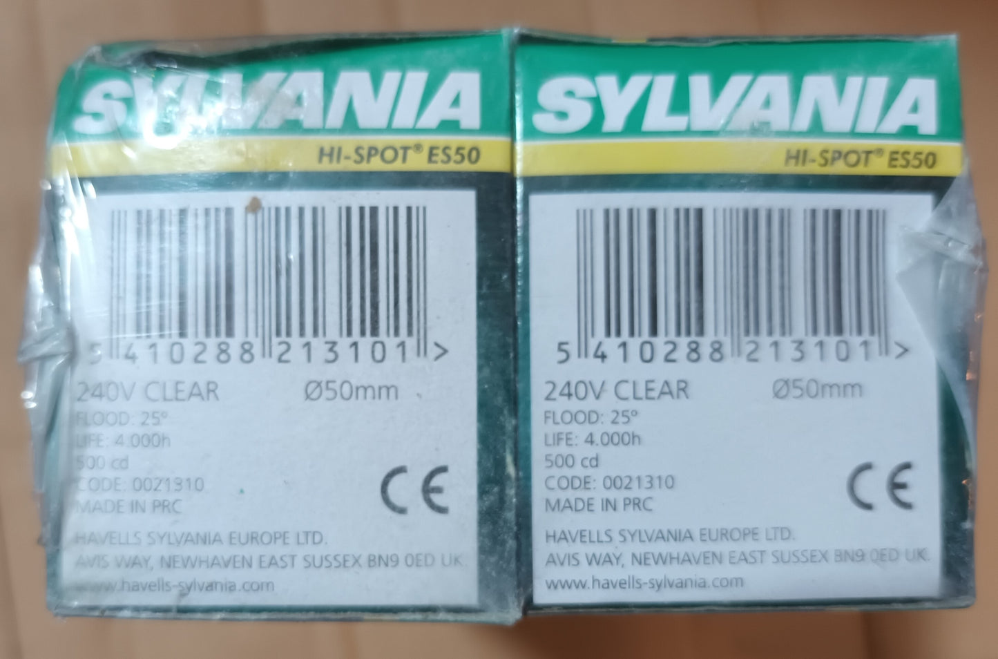 10 x Sylvania GU10 35watts clear 4,000h 25° Flood