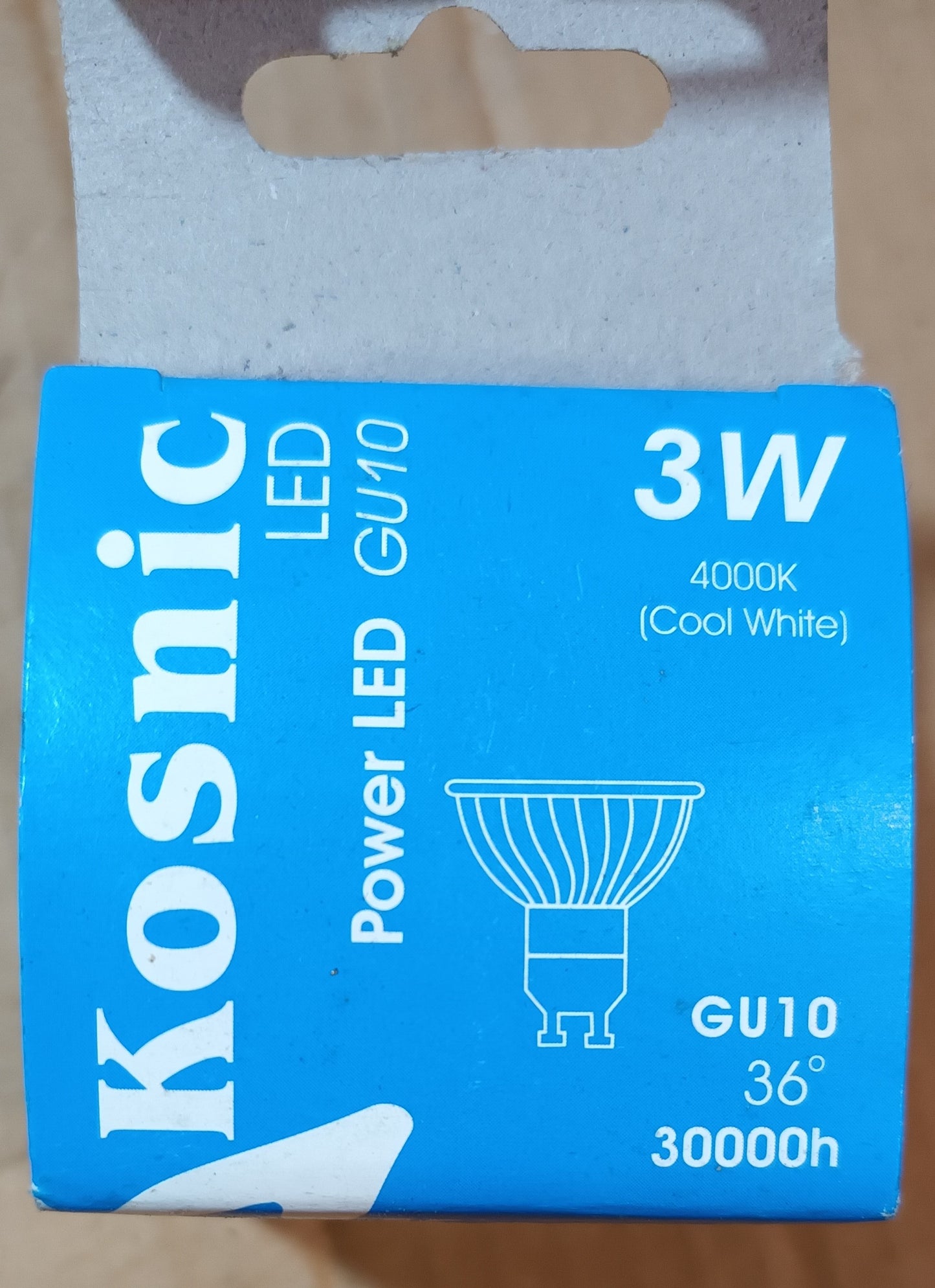 GU10 Led 3w = 20w Cool White / 4000k Long life 30,000h by Kosnic