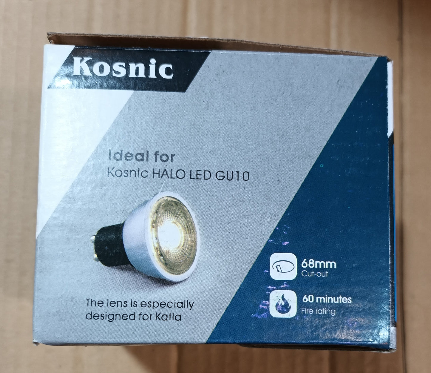 Katla-eco LED GU10 fire rated white downlight 68mm cut out by kosnic