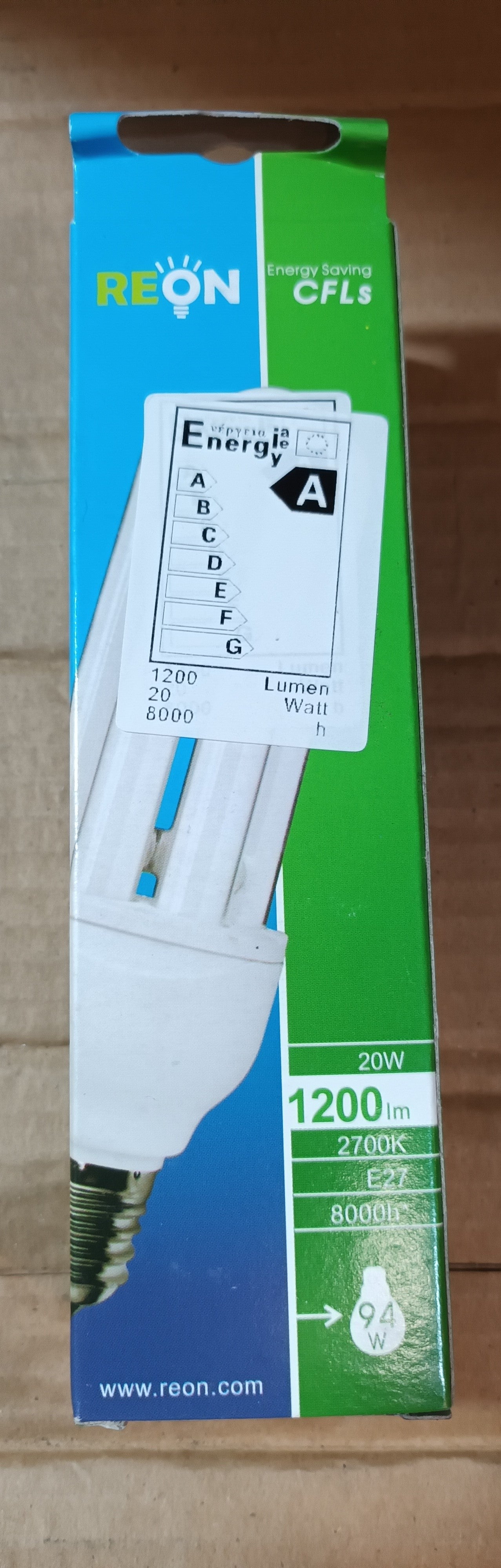 Energy Saving Light Bulbs 20w = 94w (1200lm) CFL warm white / 2700k ES / E27 by reon