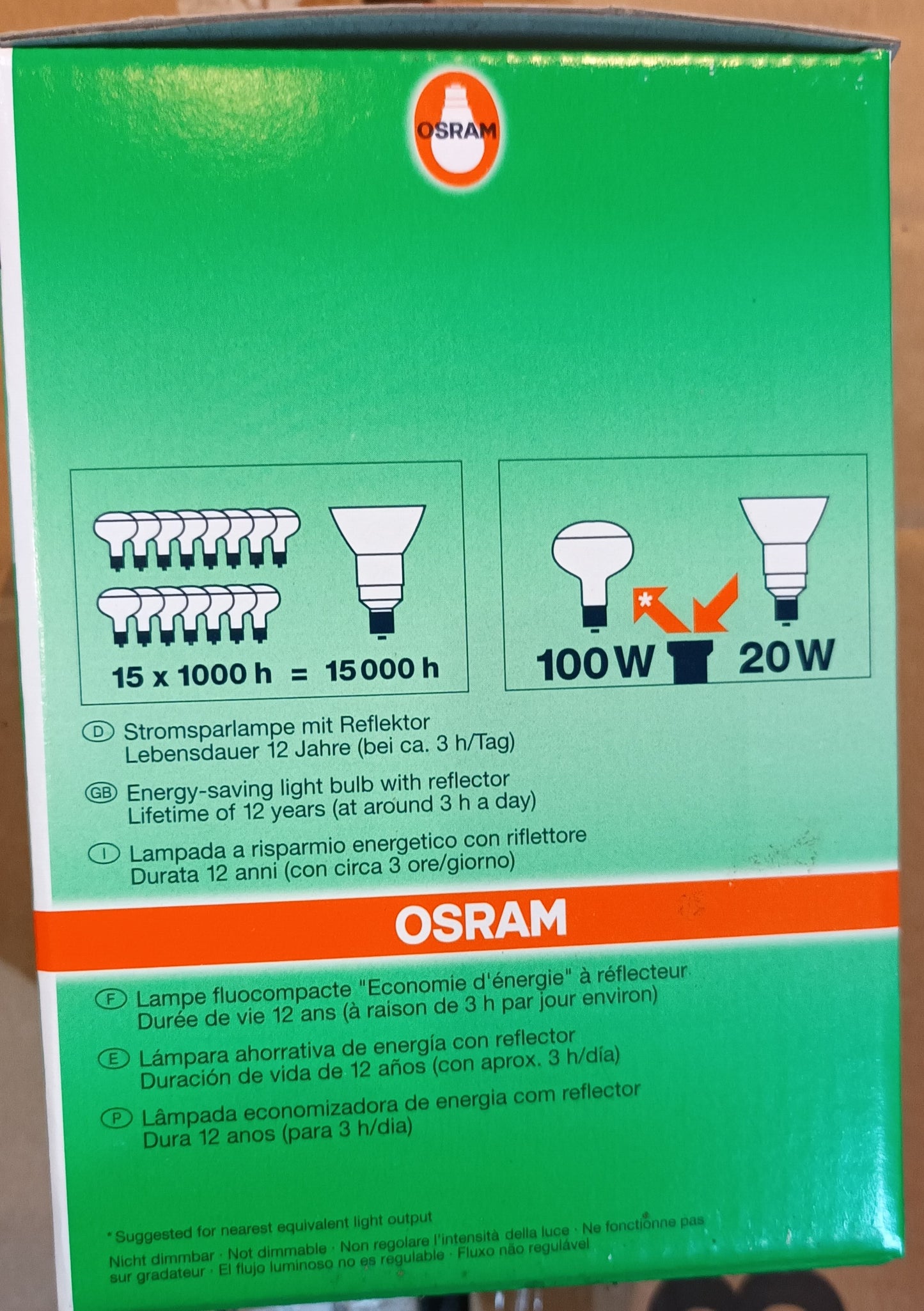 Dulux EL Long life 20W = 100wCFL E27 / ES Cap warm white by Osram