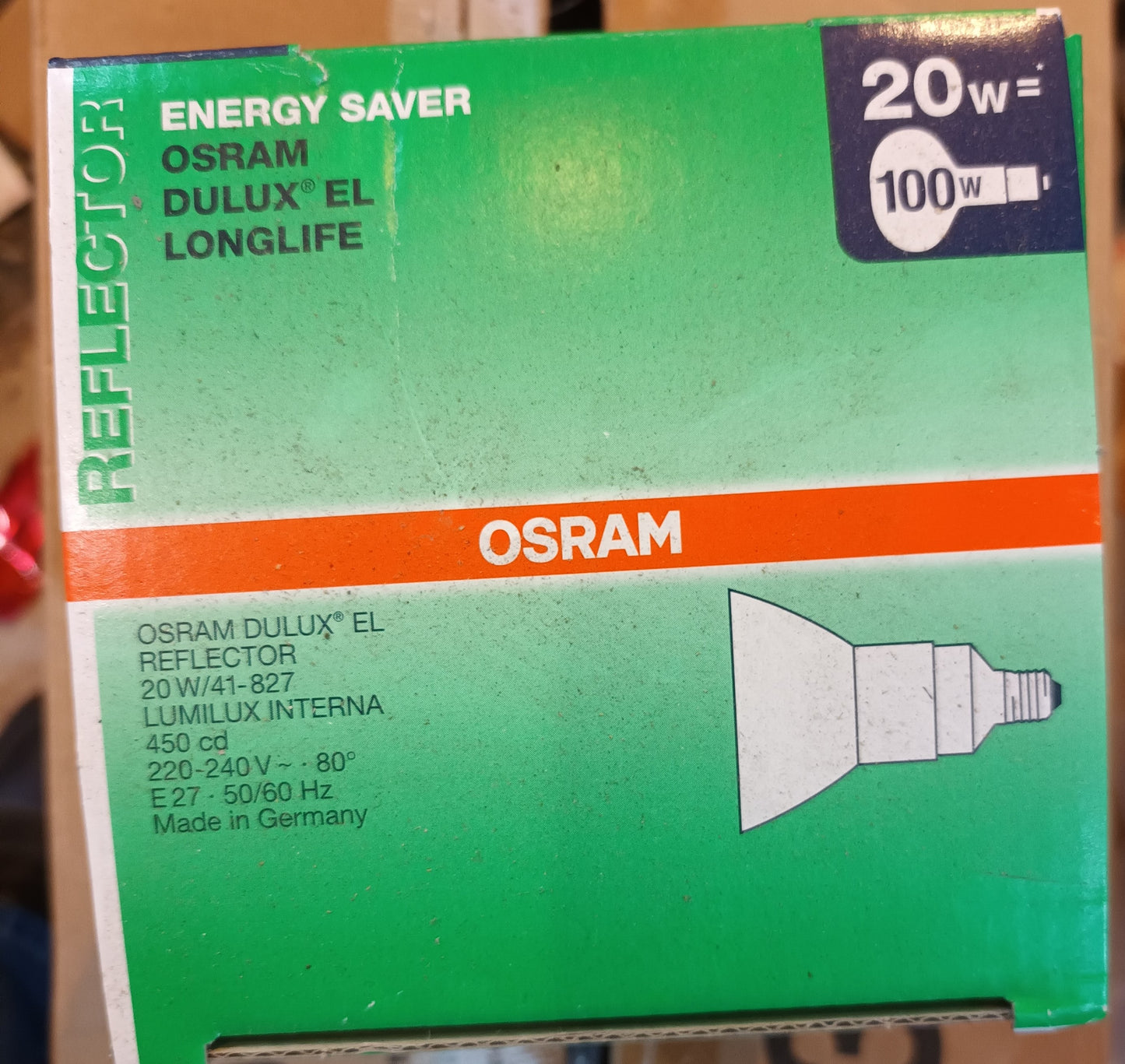 Dulux EL Long life 20W = 100wCFL E27 / ES Cap warm white by Osram