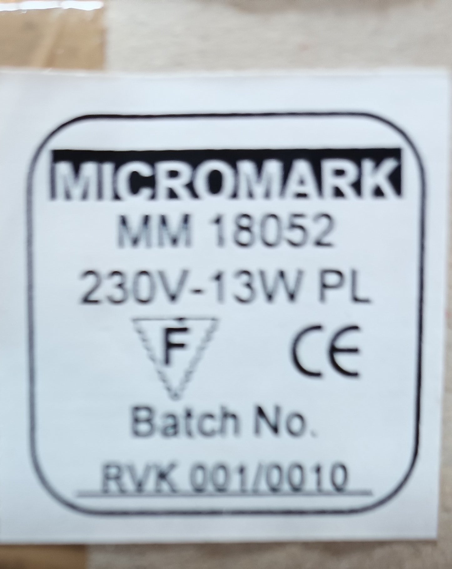 Vintage Micromark 10 inch round crystal light + bulb code MM18052