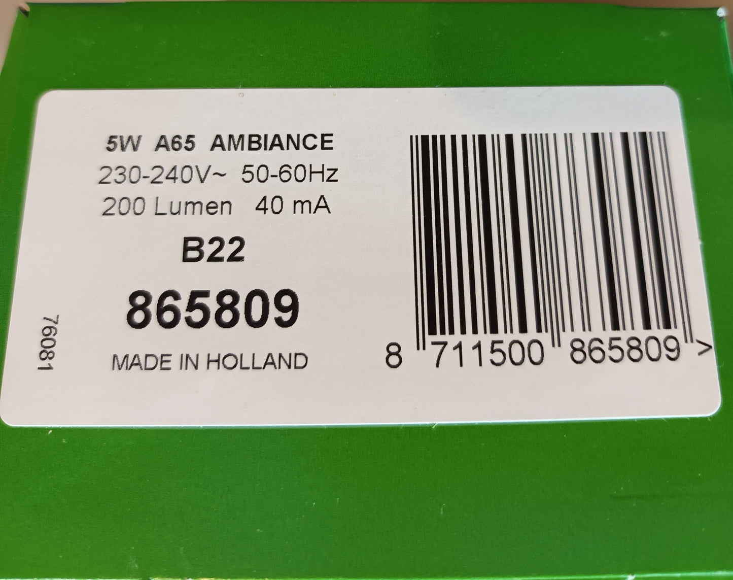 6 x Philips 5Watts = 25watt BC / B22 Ecotone Softone energy saving £18.00