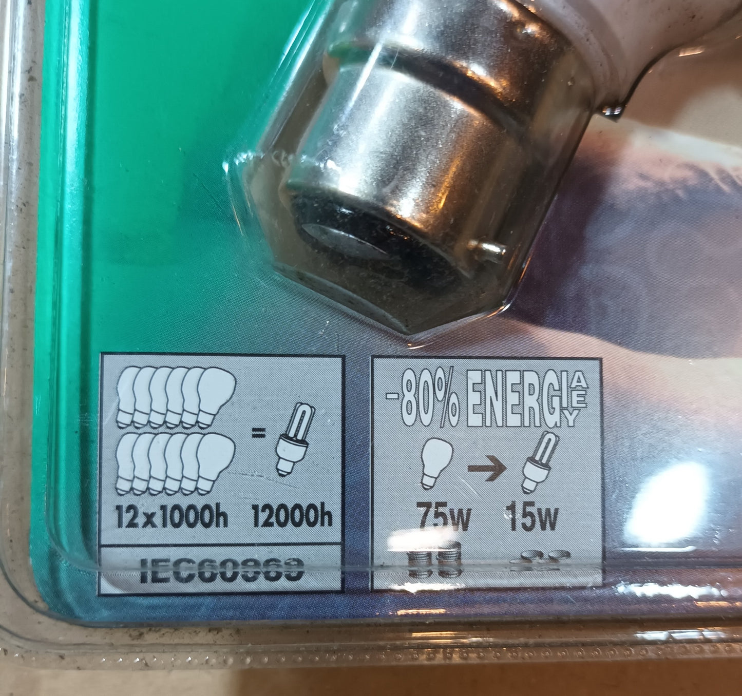15Watt Energy Saving = 75W BC / B22 Bayonet Cap CFL Bulbs by GE
