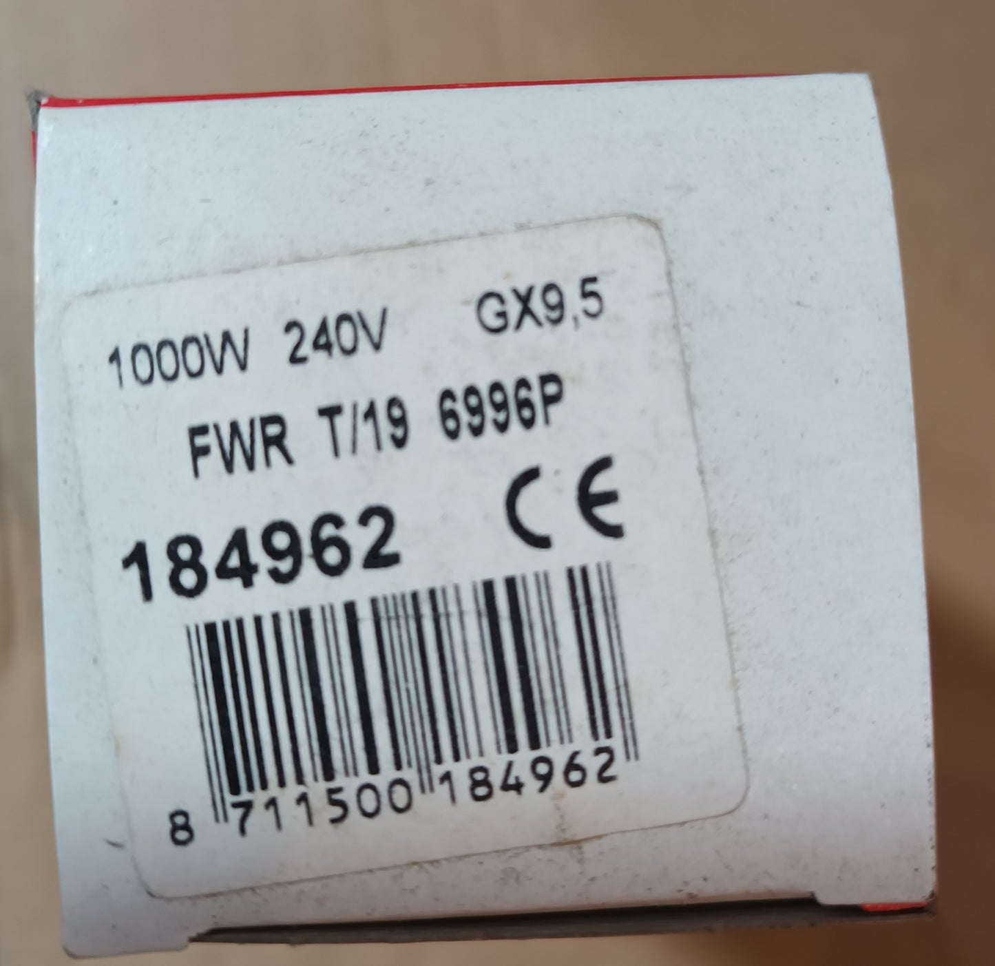 Theatre Lamp by Philips FWR 6996P T19 240Volt 1000Watts GX9.5 Lamp Replacement Light Bulb