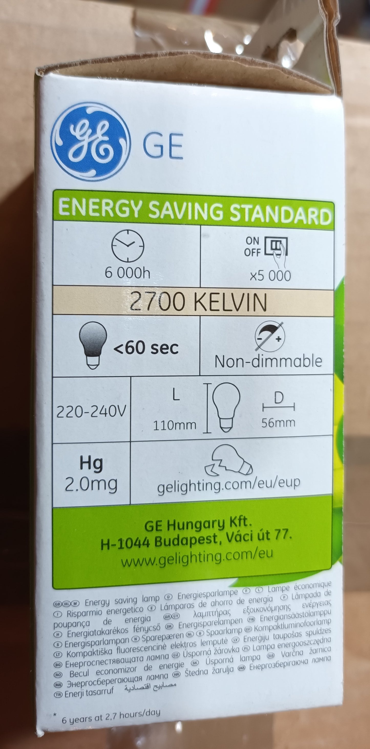 GE 12W (52W) ES / E27 2700K Warm White Low Energy GLS as low as </p>£2.75
