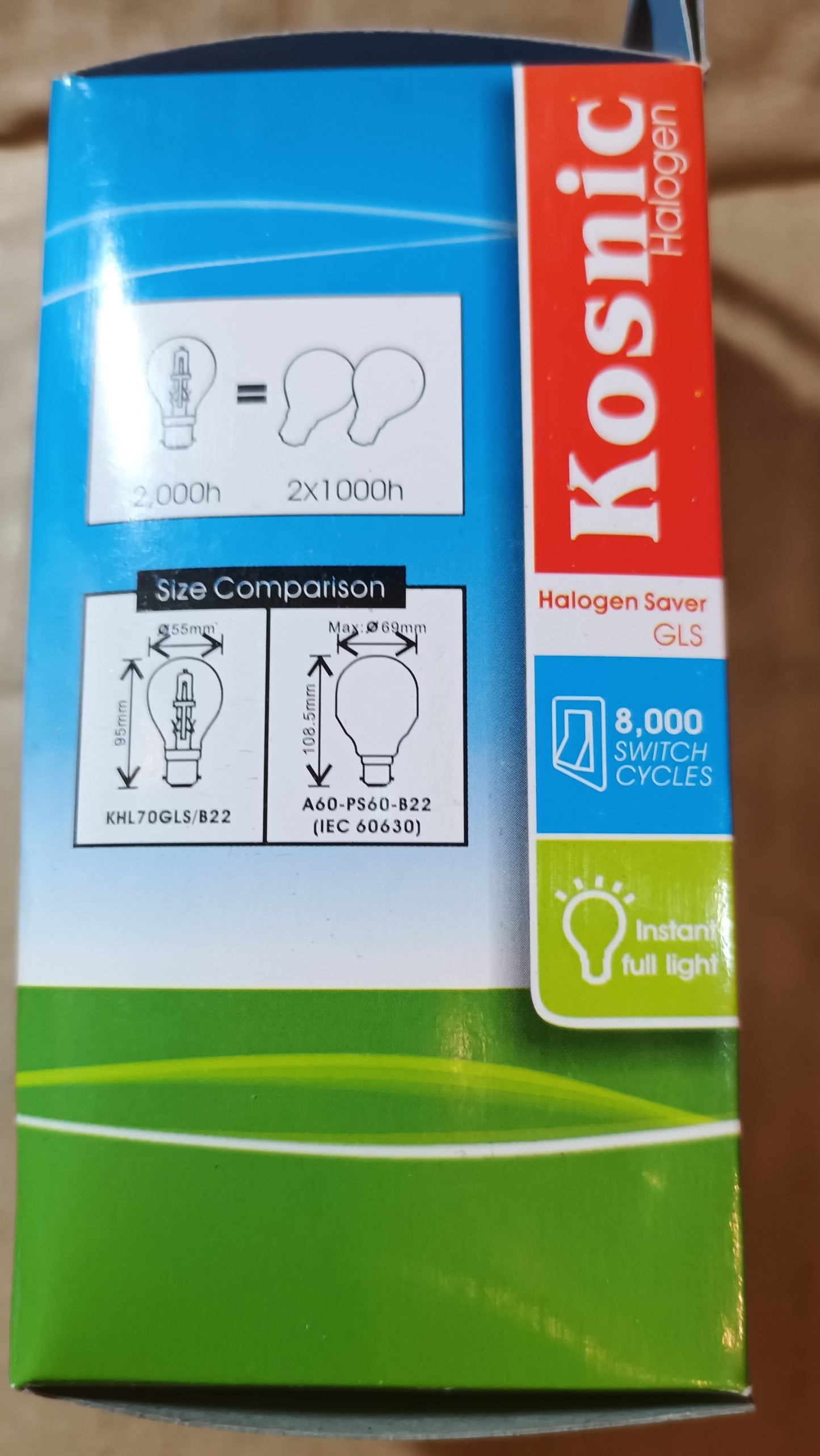 GLS Halogen Clear 70 watt ( 1200LM ) BC / B22 cap by Kosnic