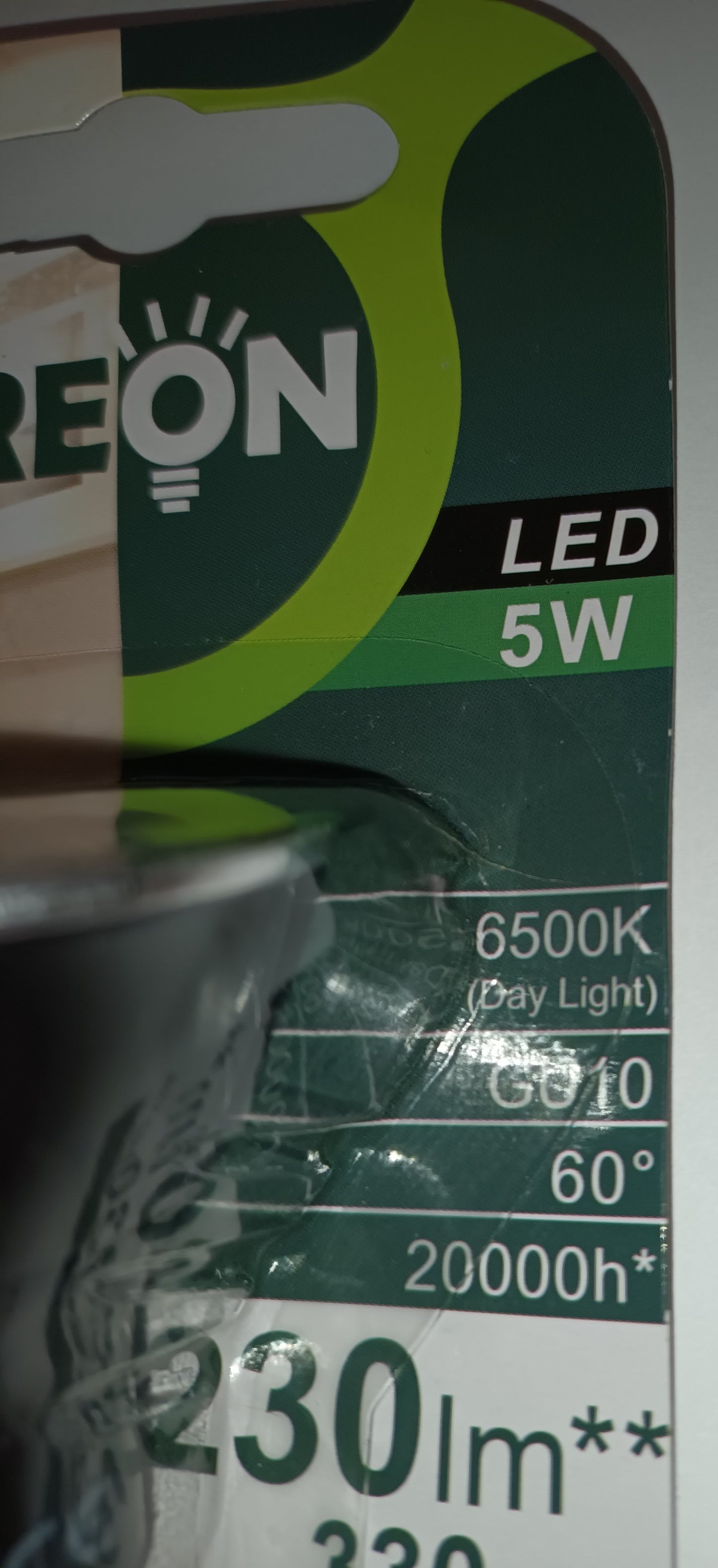 Gu10 LED 5Watt Daylight / 6500k. 60 degree By Reon from £1.85