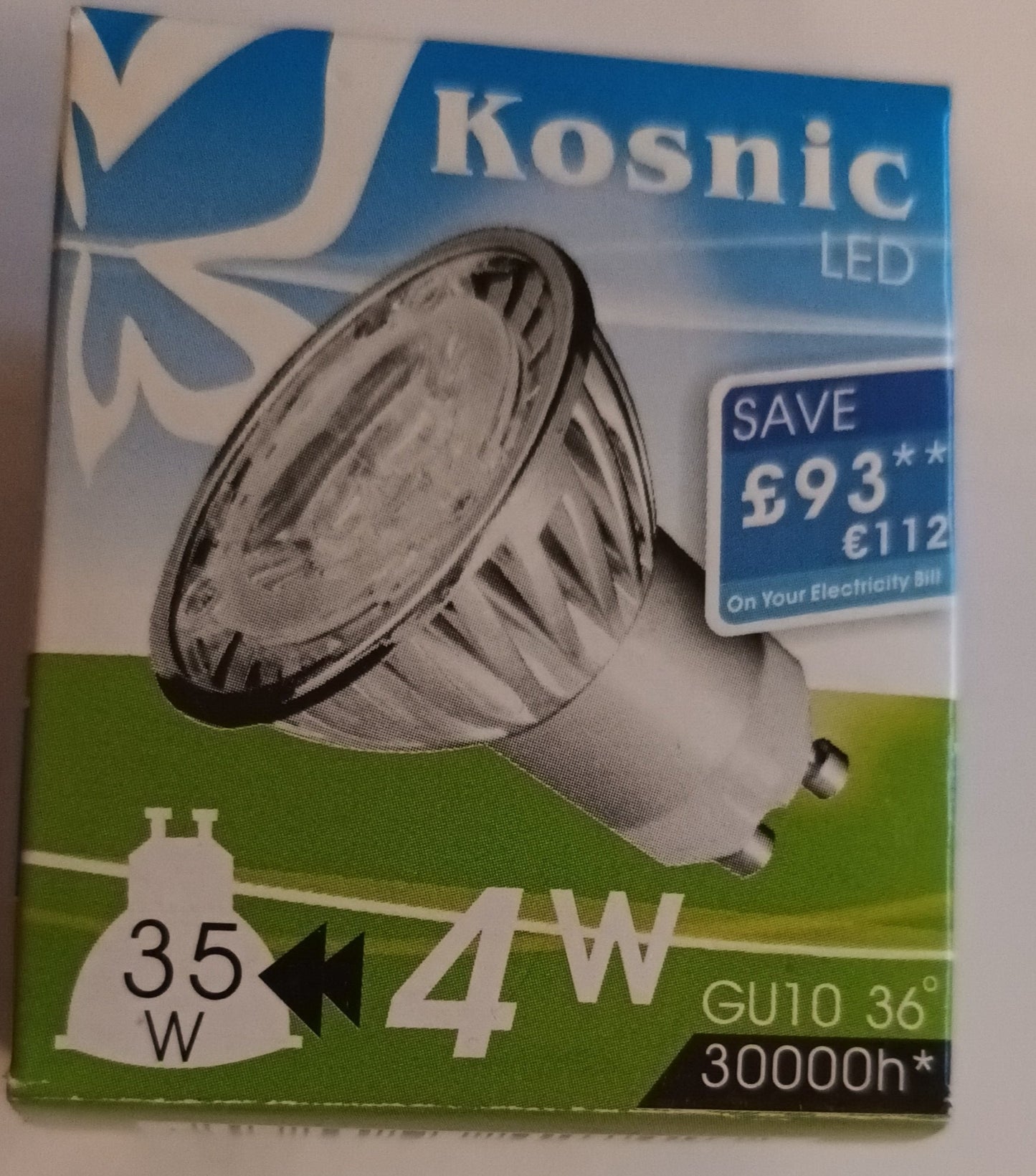 Kosnic Gu10 LED 4W Warm White Non-Dimmable