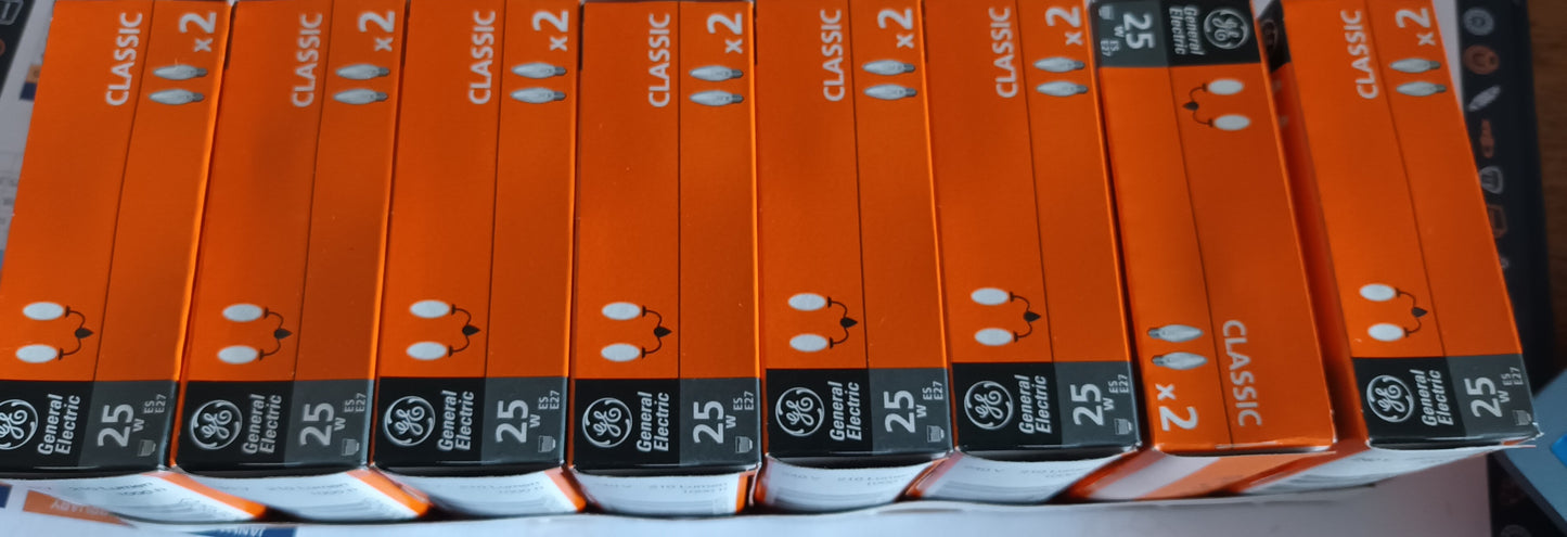 Candle 25watt Clear ES / E27 Twin Pack by GE from £2.30