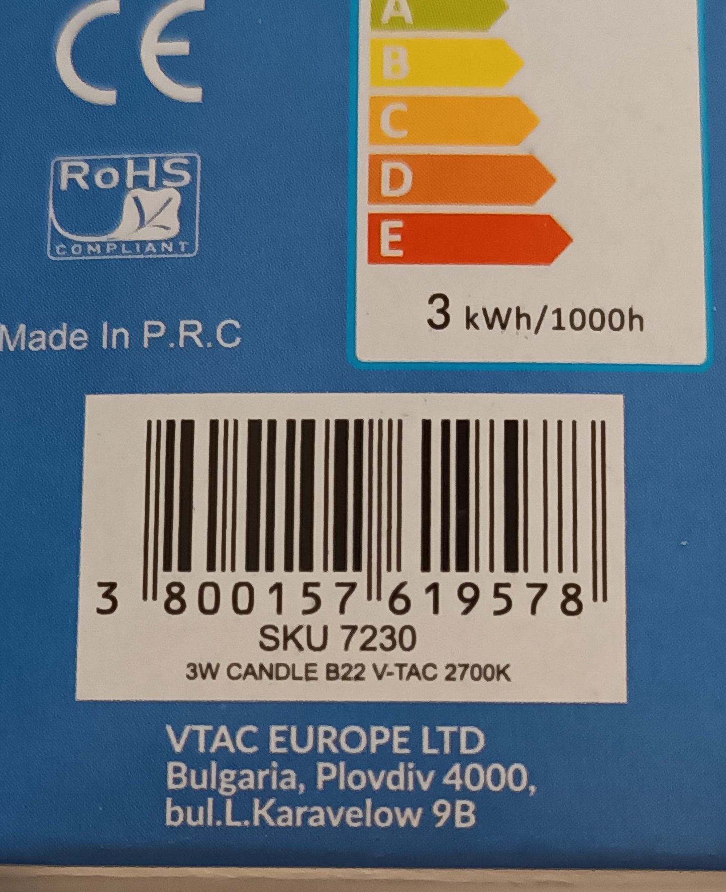 Candle LED 3 WATT BC / B22 warm white opal from £2.20