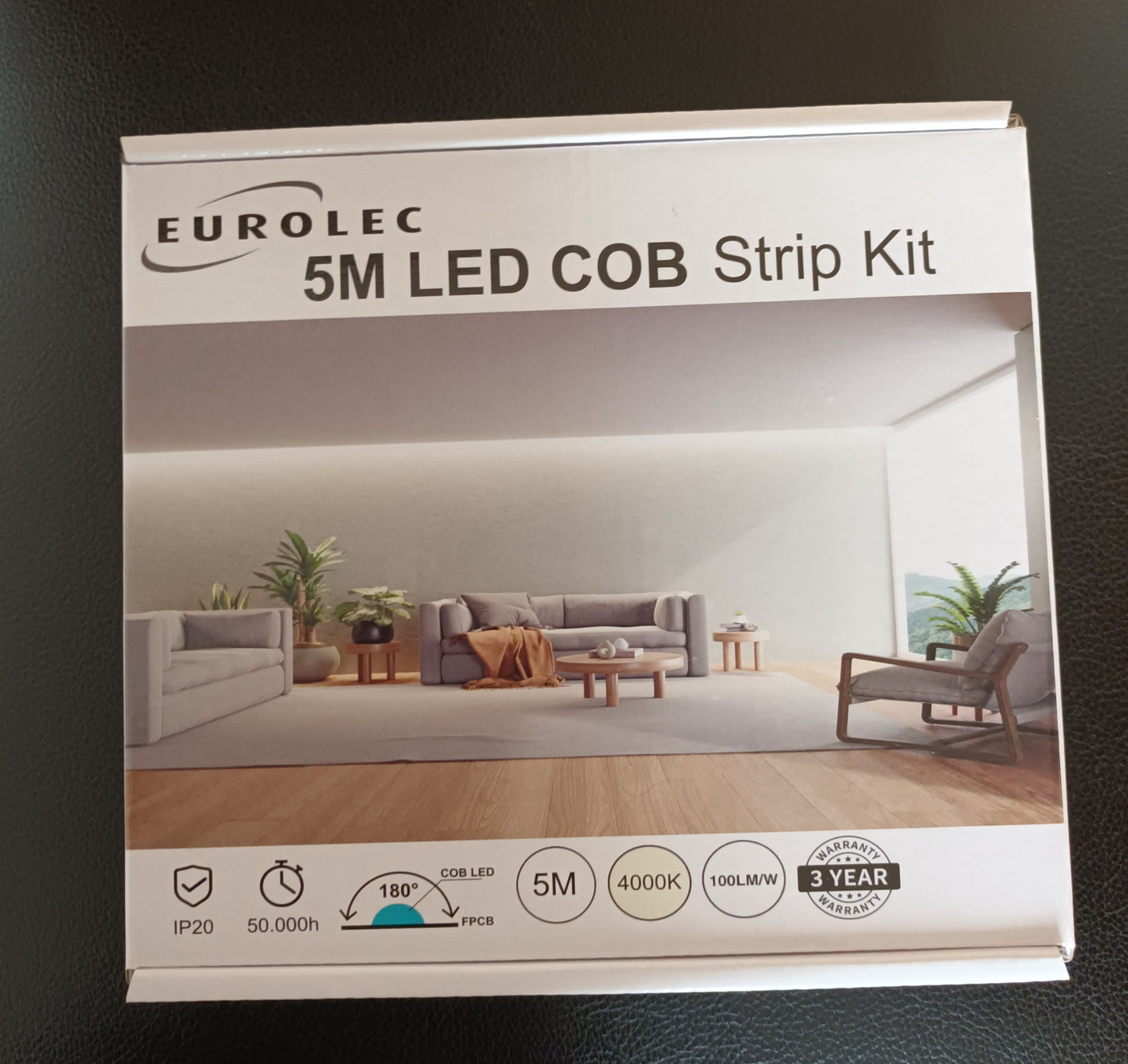 LED 5M COB Seamless Dimmable strip kit Cool white