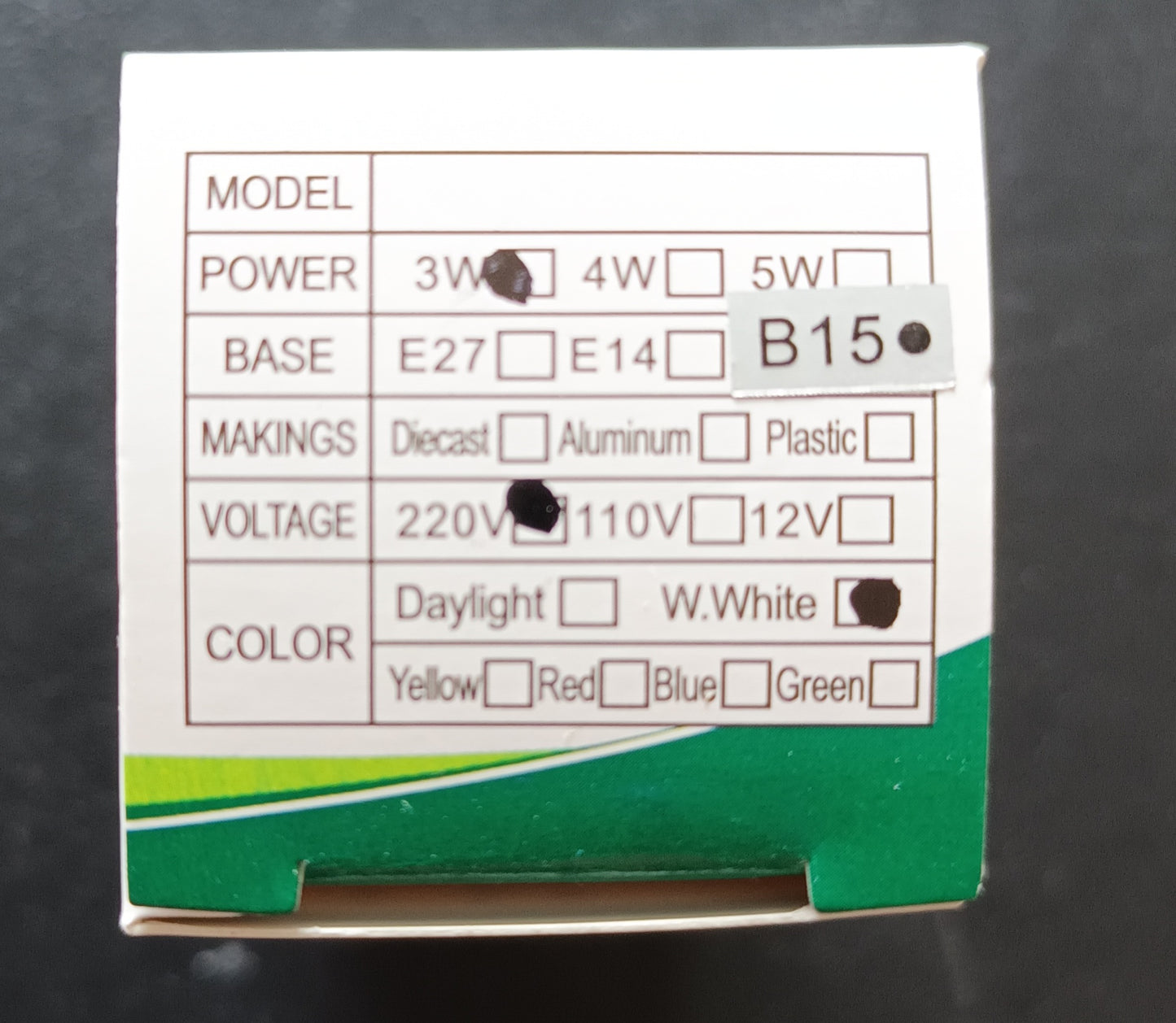 SBC Candle LED 3 watt warm white