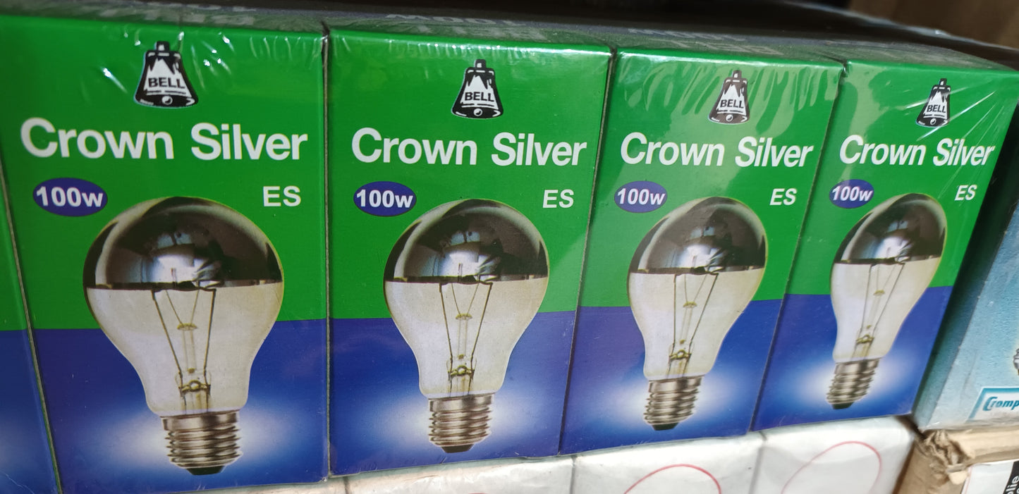Crown Silver 100 Watt ES / E27 by Bell from £3.60