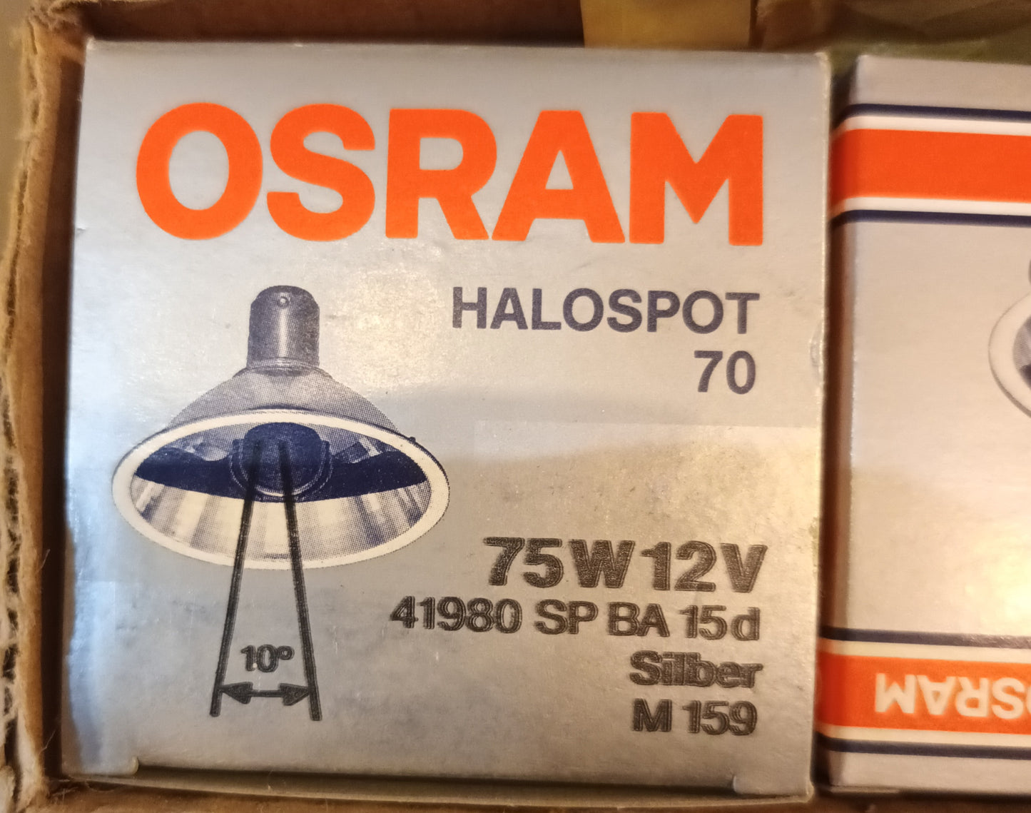 Osram M159 Halostar / Halospot 10º AR70 75watt 12v 41980 SP BA 15d