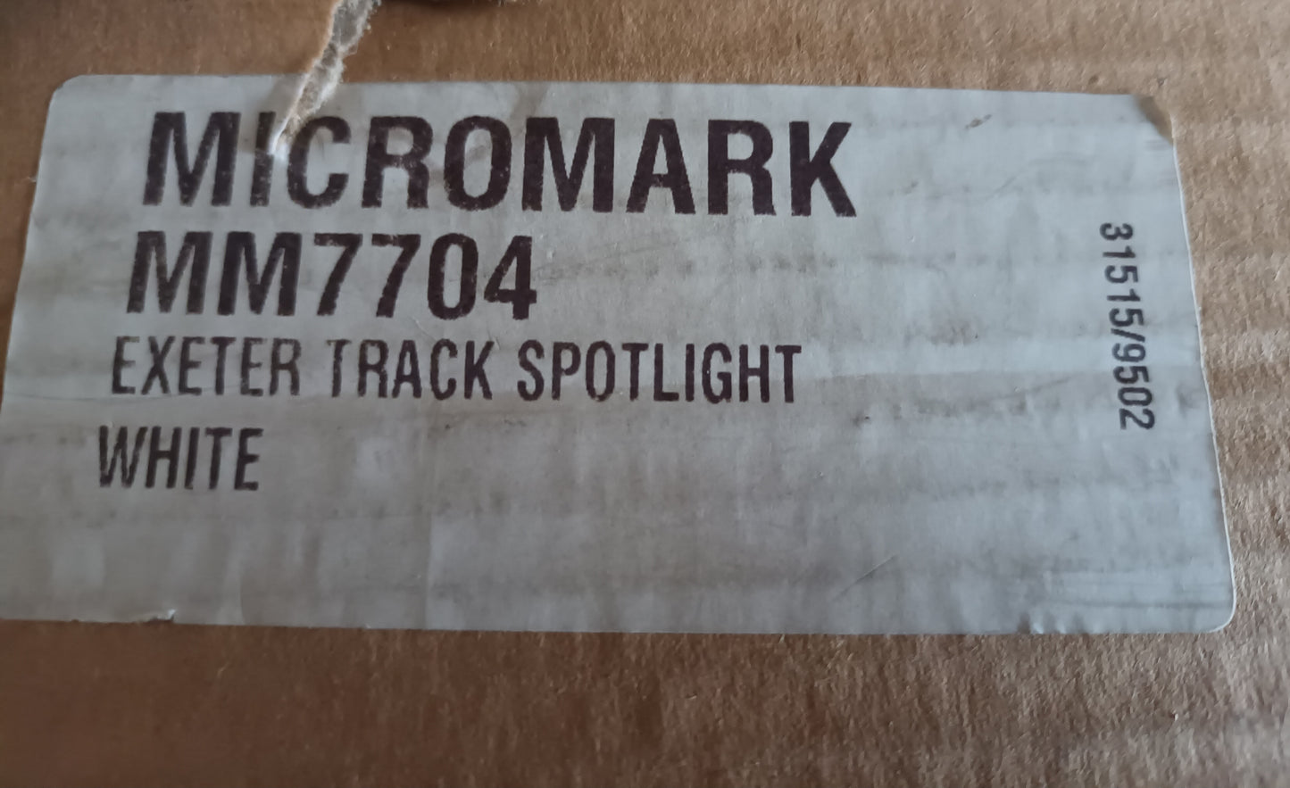 Micromark MM7704 Exeter Track Spotlight White Fitting R80 ES / E27 cap