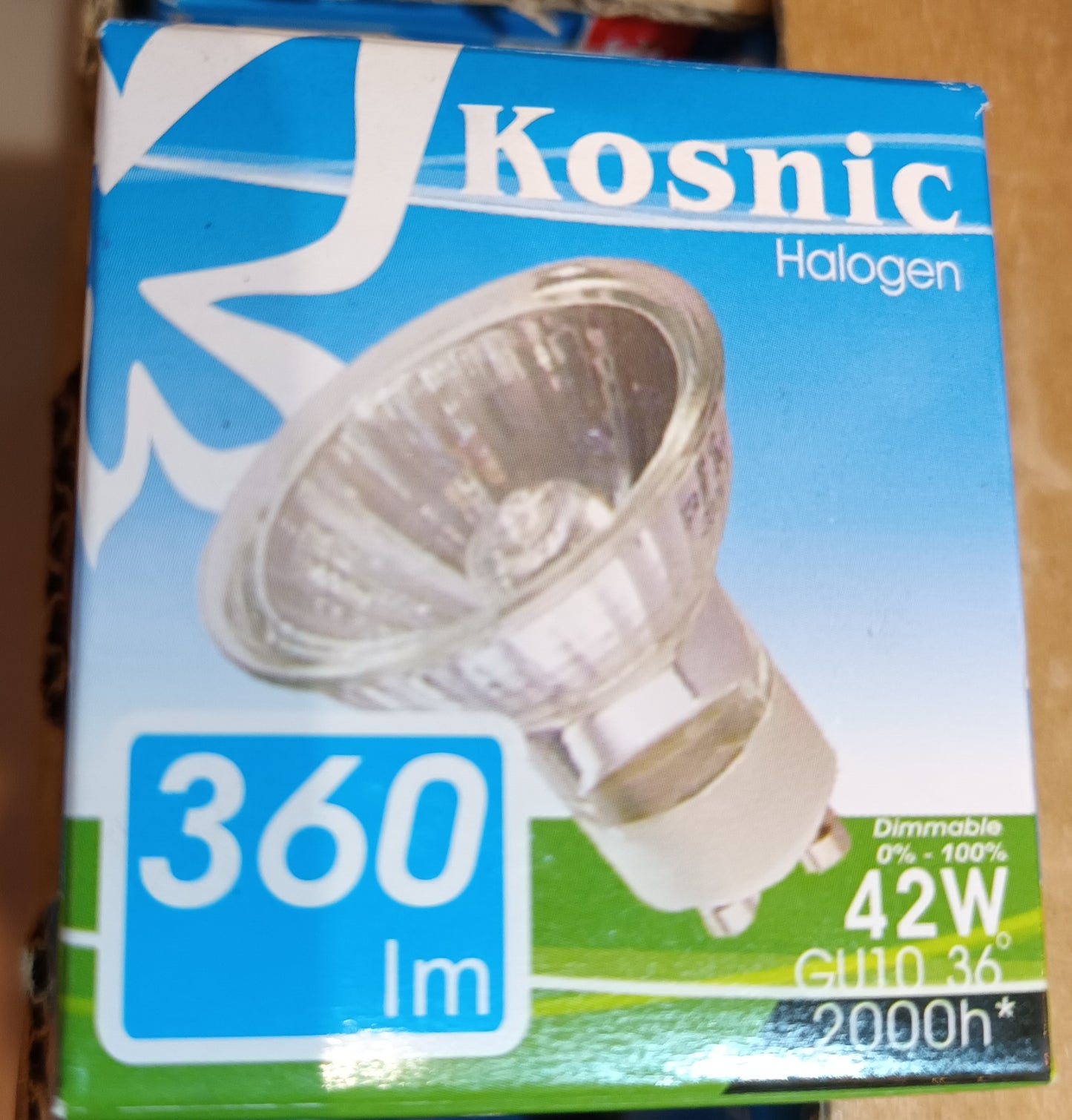 GU10 42watts = 360lm halogen BY Kosnic