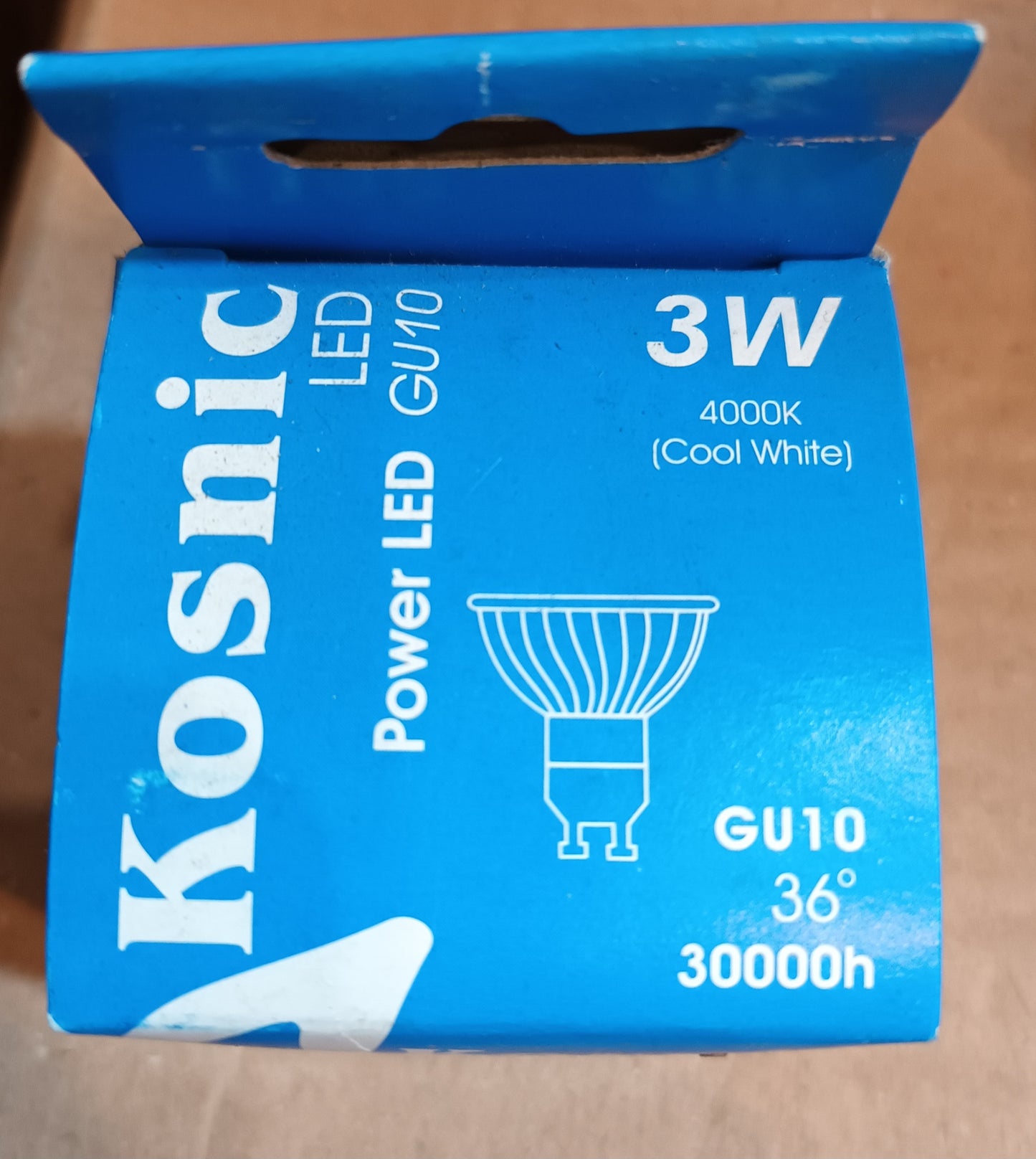 GU10 Led 3watt = 20w Cool White / 4000k Long life 30,000h by Kosnic