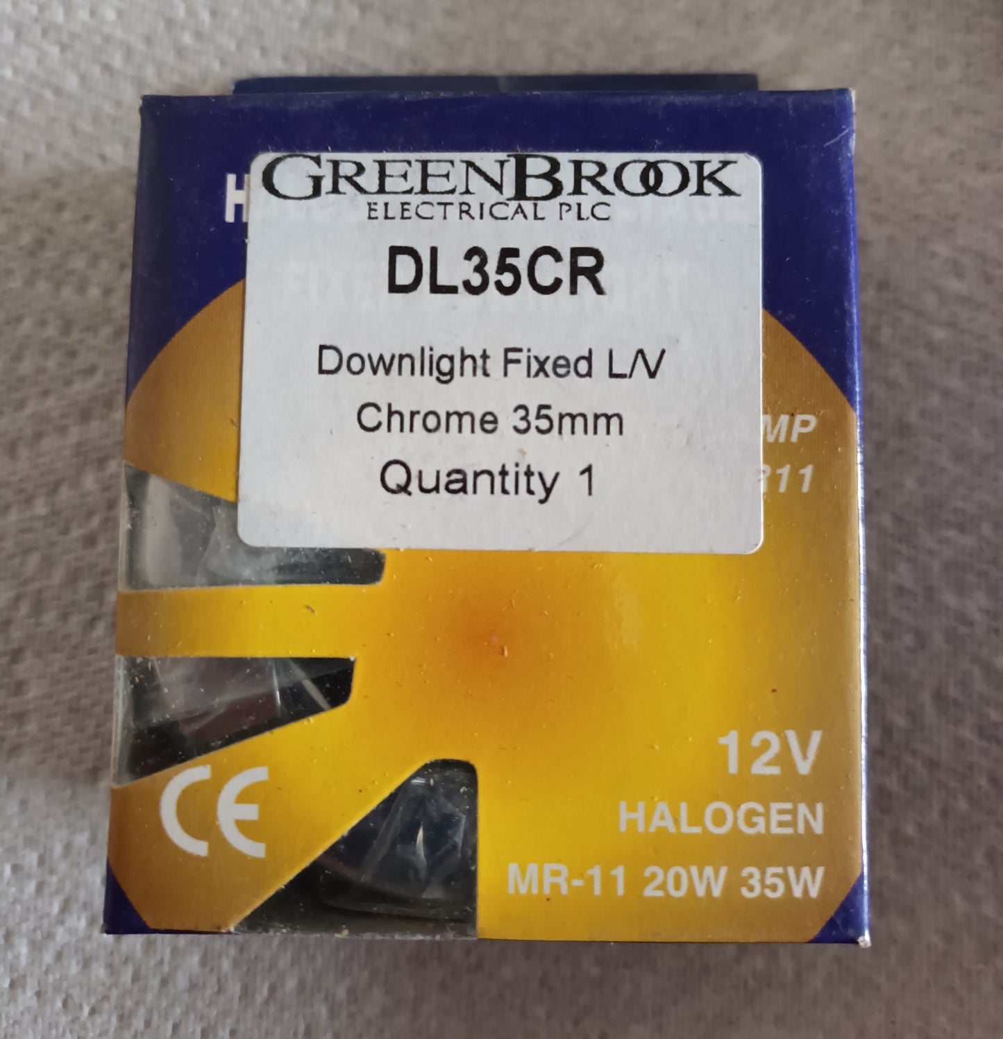 Six Recessed Downlight fixed fitting 12volt MR11 bulb 20/35w Chrome 35mm