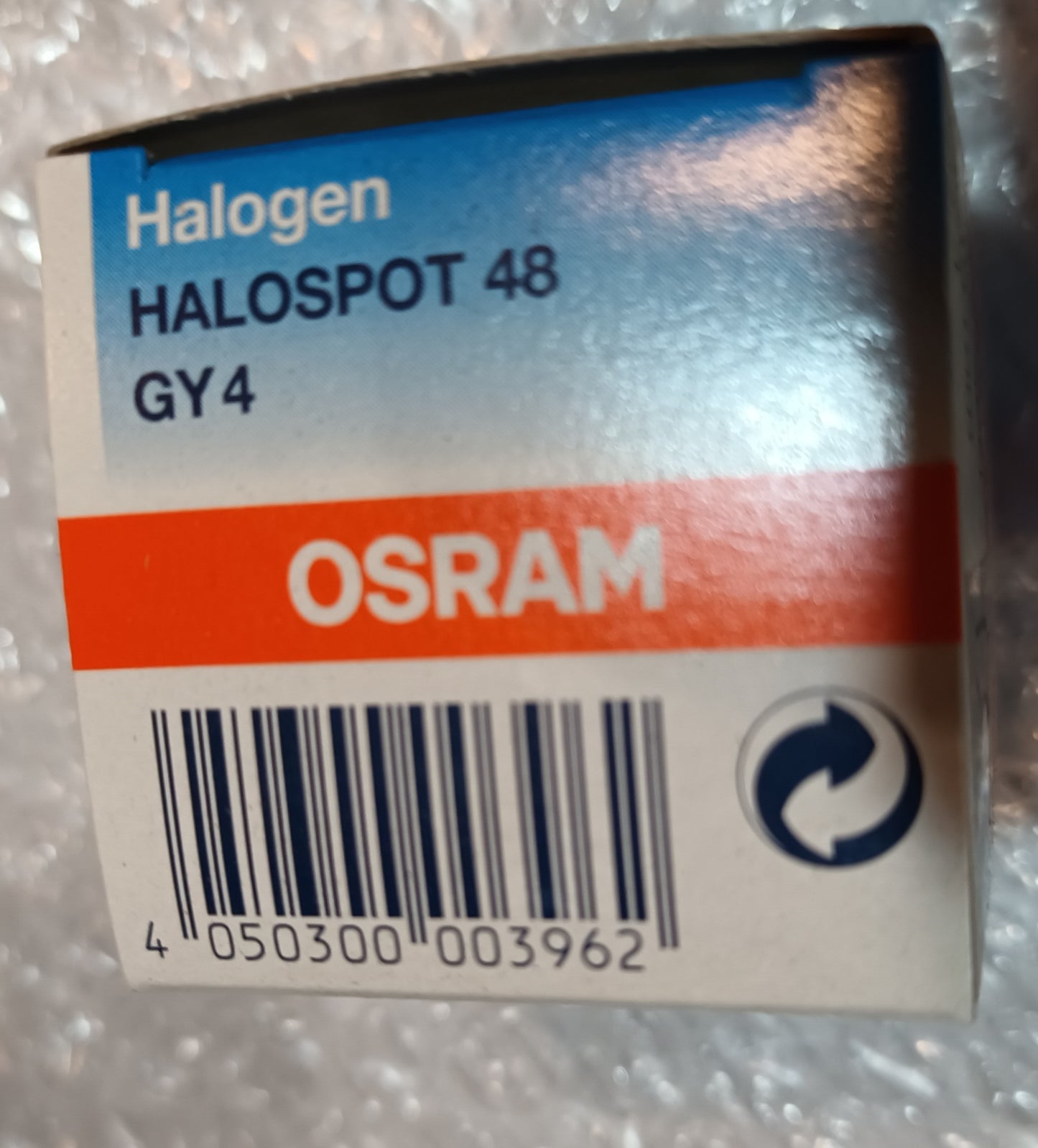 Osram 20W 12v Aluminium Halospot 48mm Reflector GY4 code 41900SP