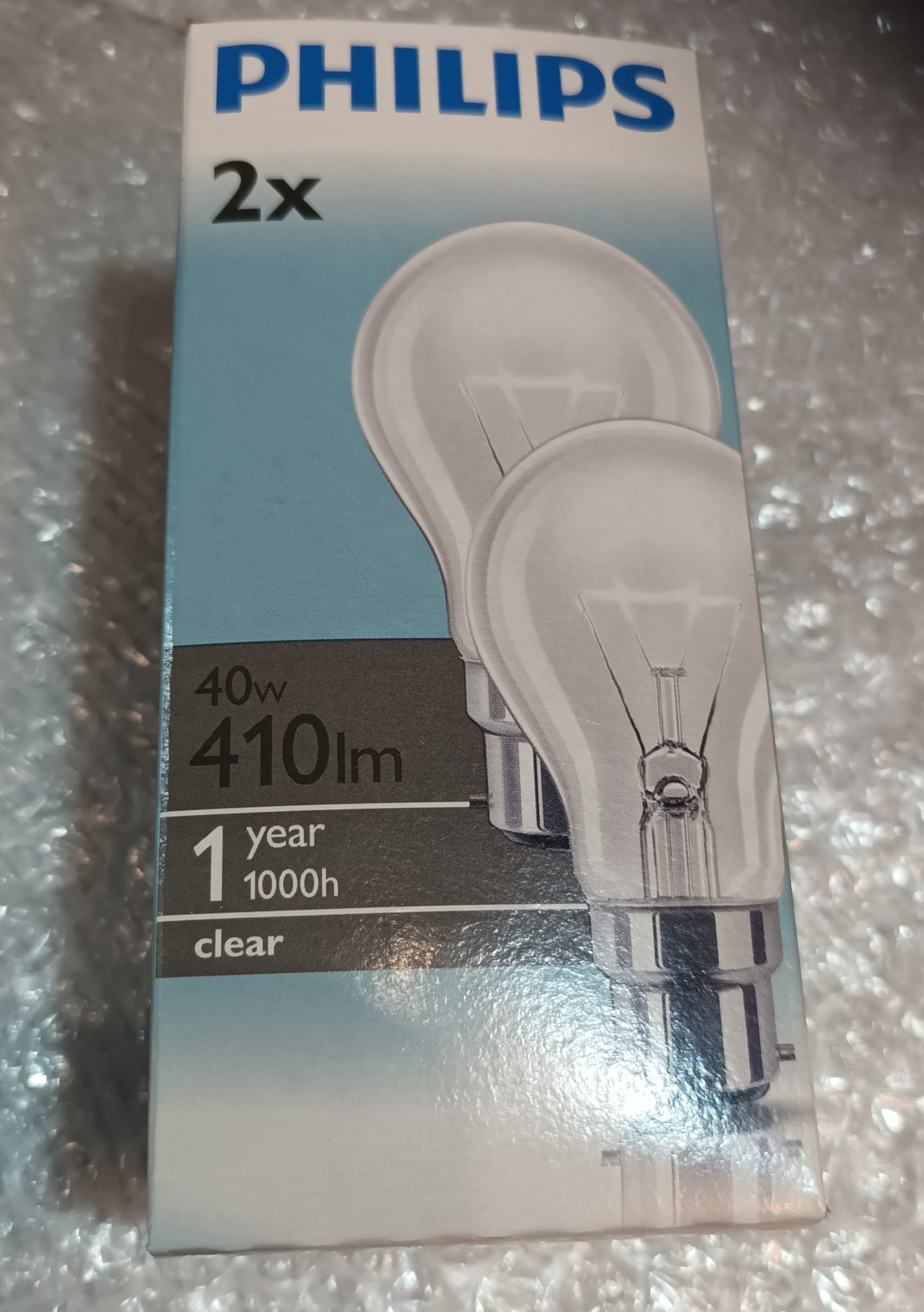 GLS 40 Watt BC / B22 CLEAR 410lm pack of Ten bulbs by philips