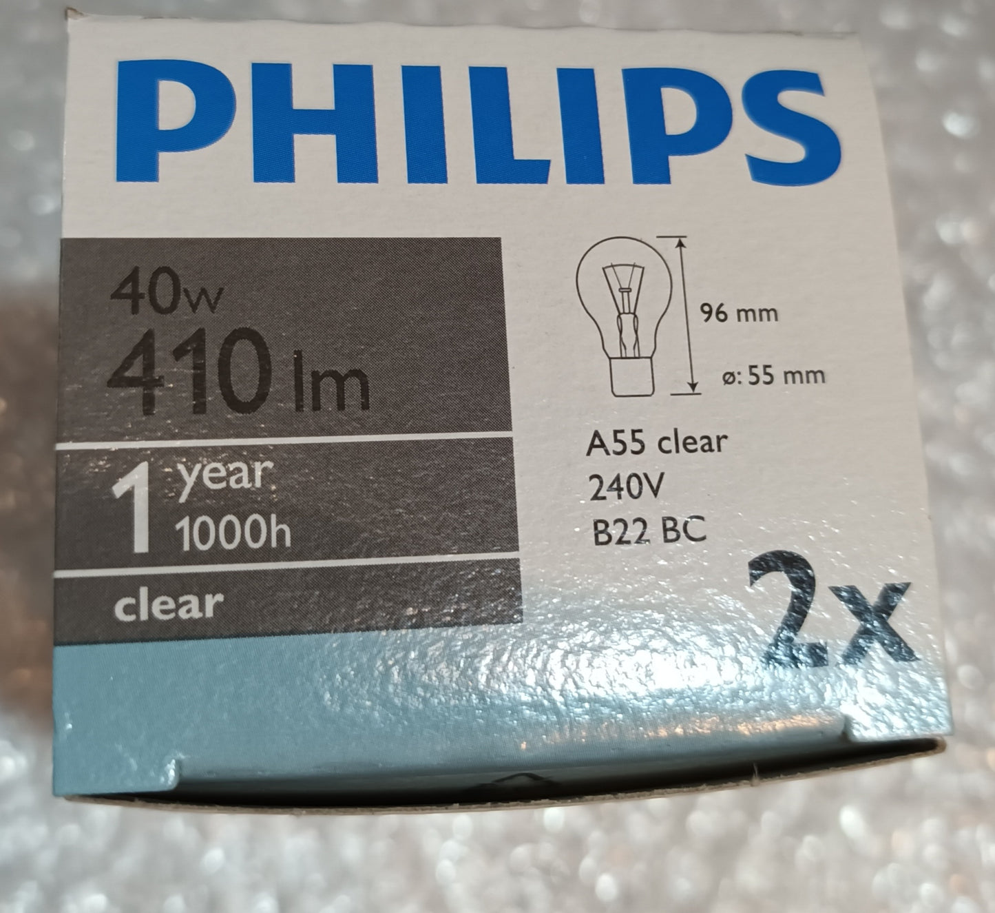 GLS 40 Watt BC / B22 CLEAR 410lm pack of Ten bulbs by philips
