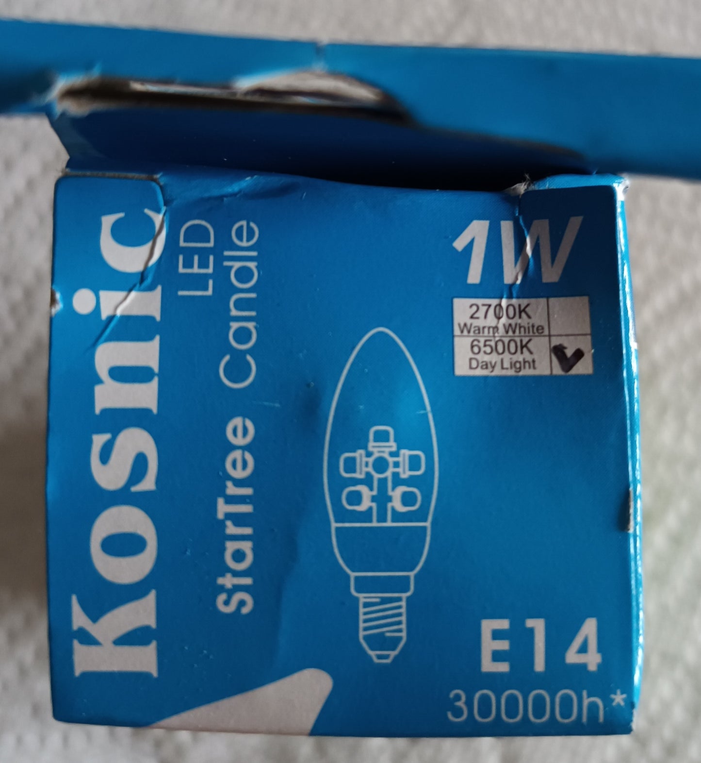 LED Candle 1 watt ses / E14 Daylight star tree type Pack of 5
