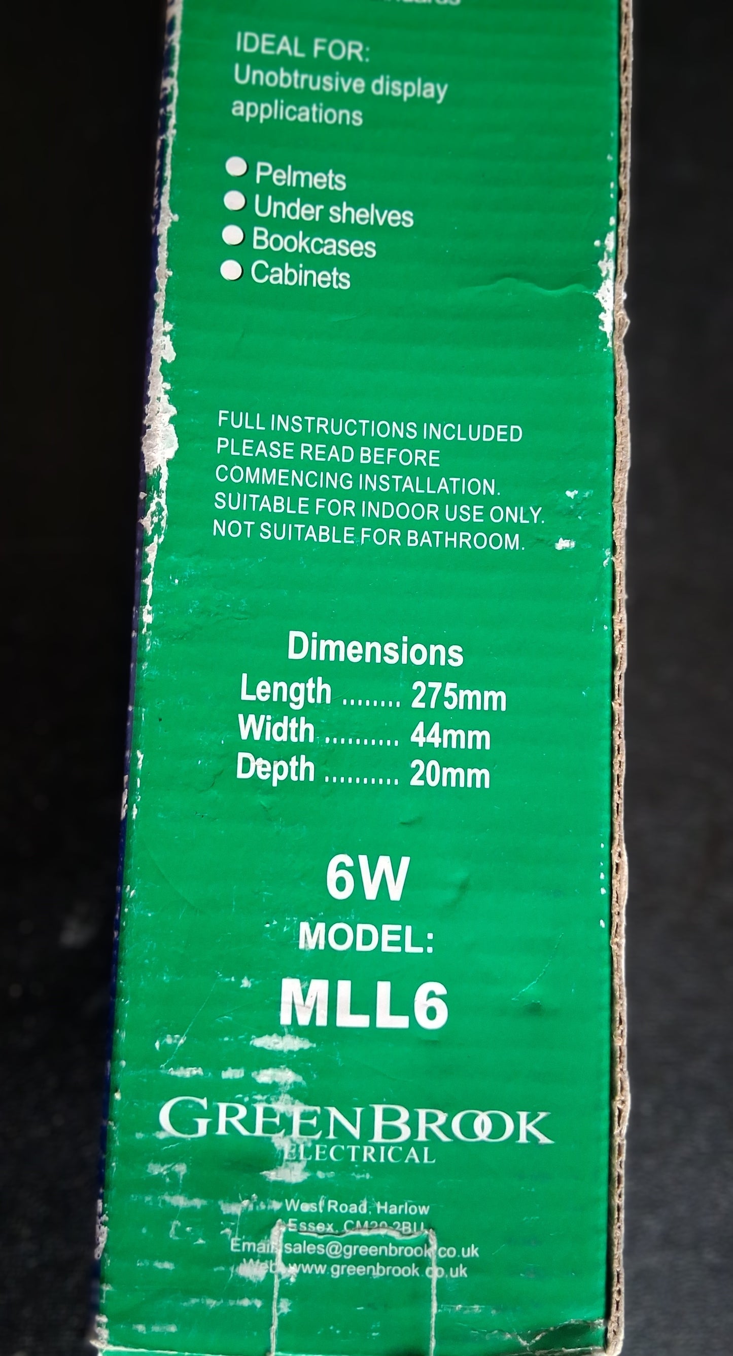 Greenbrook Slimline Linkable Fittings MLL6 = 275mm 6 watt