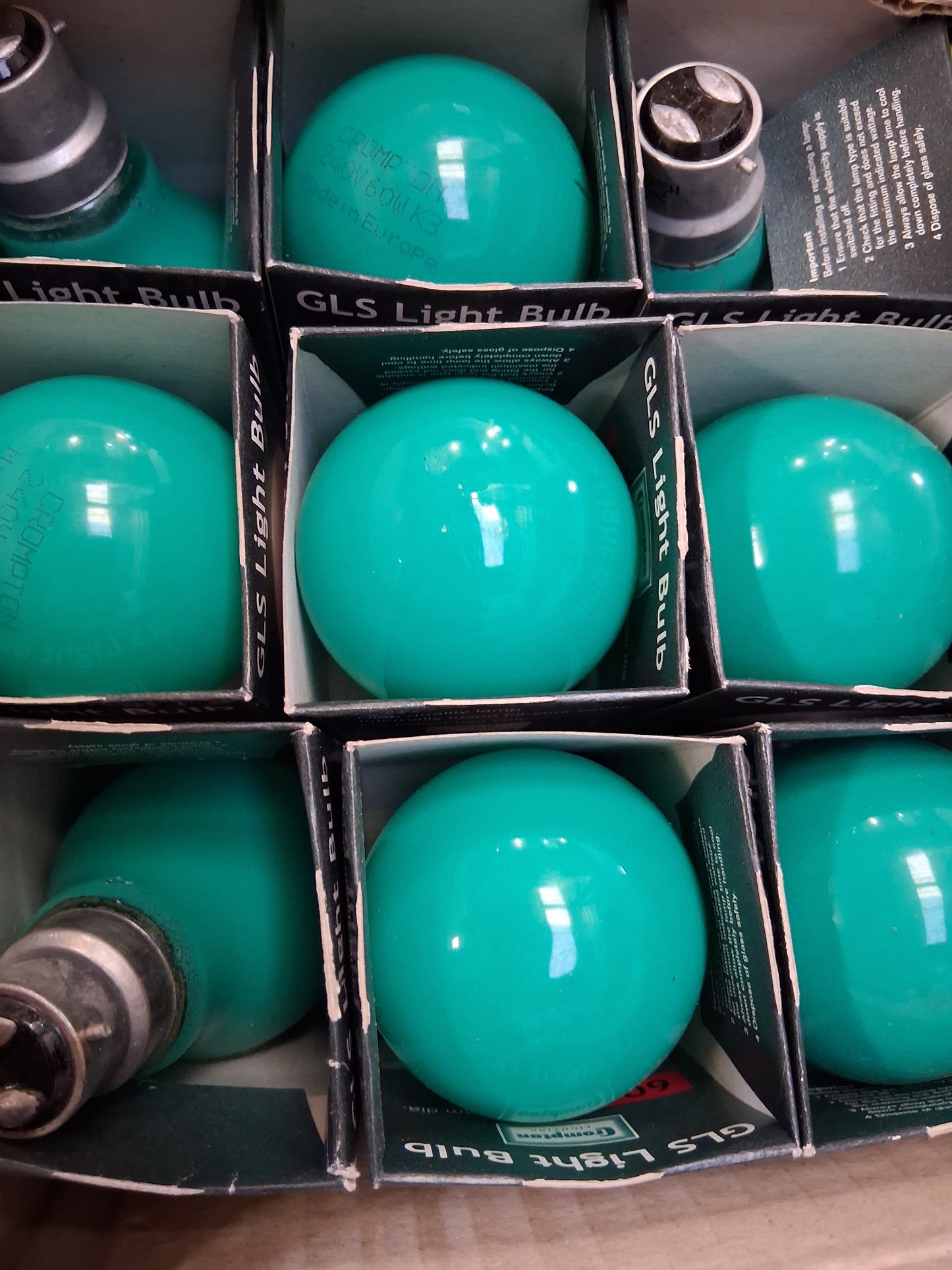 Crompton 60 Watt 240V BC B22d Green Coloured GLS Festoon