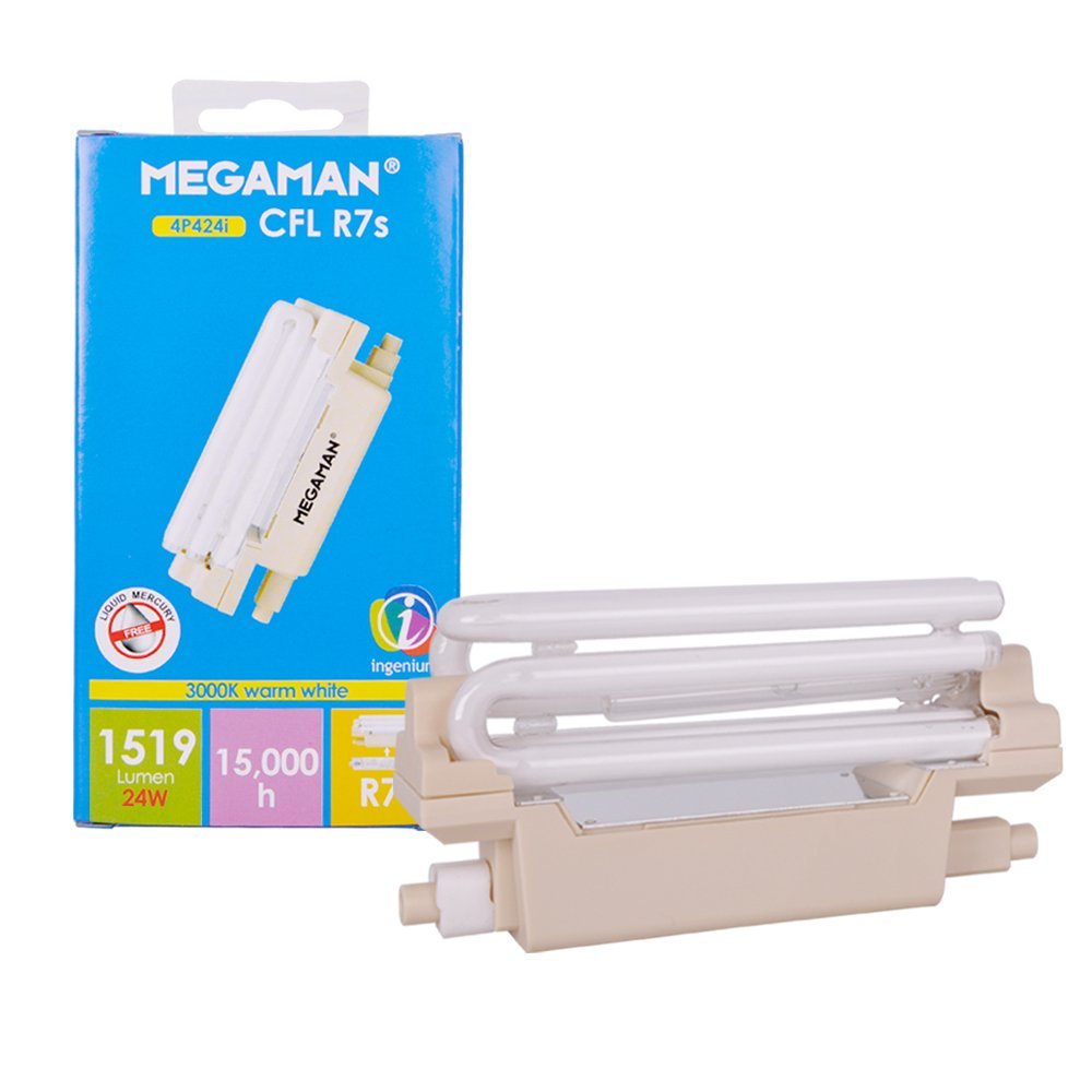 MEGAMAN 4P424i CFL R7S 24W LAMP BULB 15000h 1519 LUMEN WARM WHITE