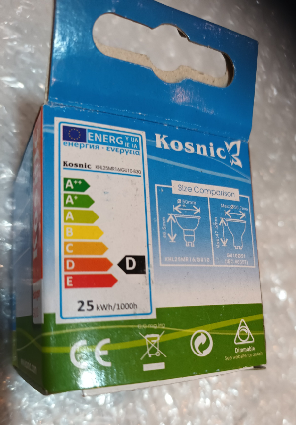 GU10 25 WATTS Eco Halogen Ten pack by Kosnic for £12