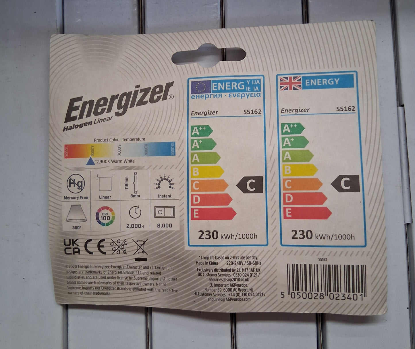 118 mm Halogen R7s twin pack 300 Watts warm white from £3.70 by energizer