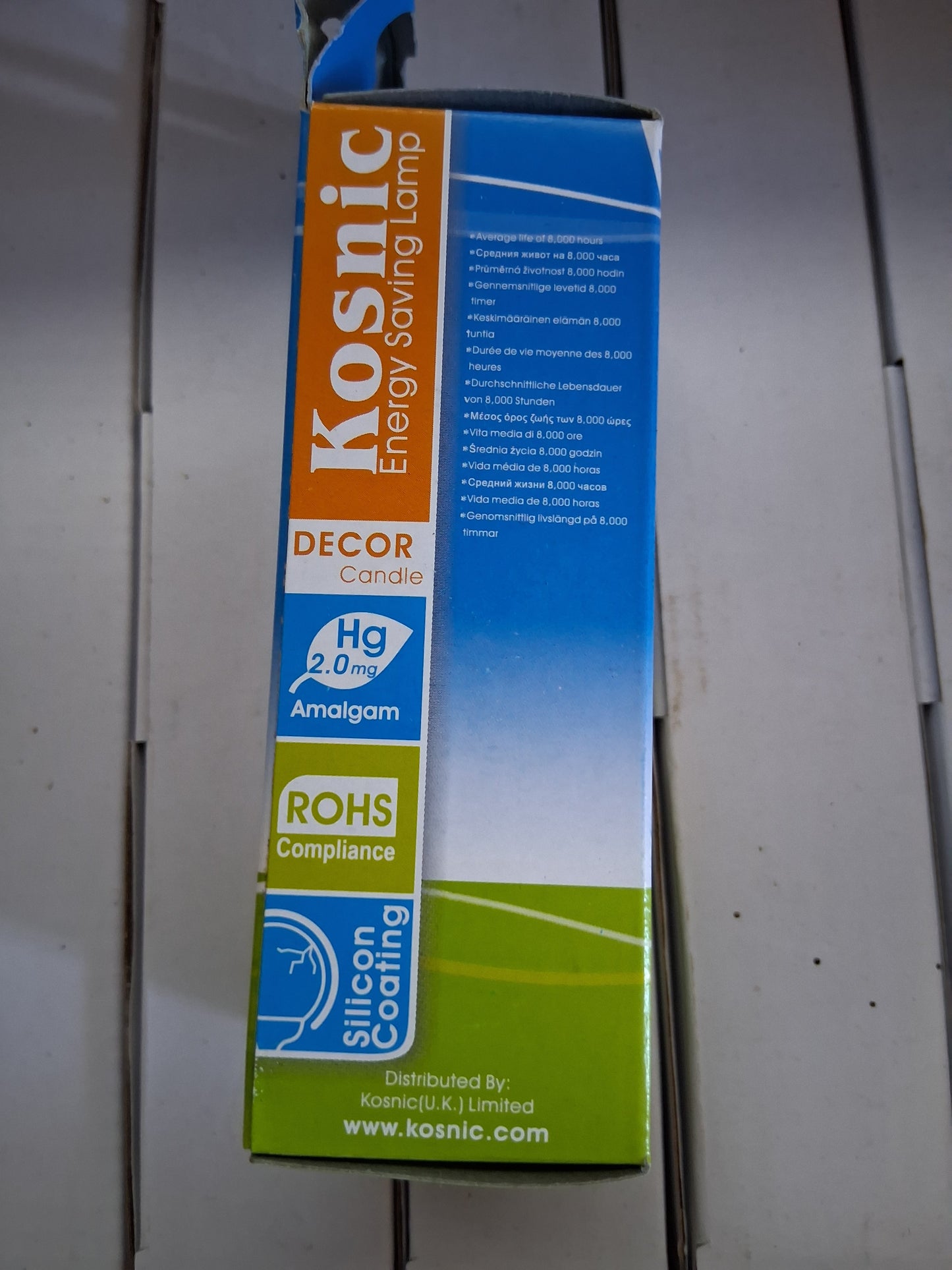 8 Watt candle ES / E27 Opal 380lm warm white cfl type by Kosnic