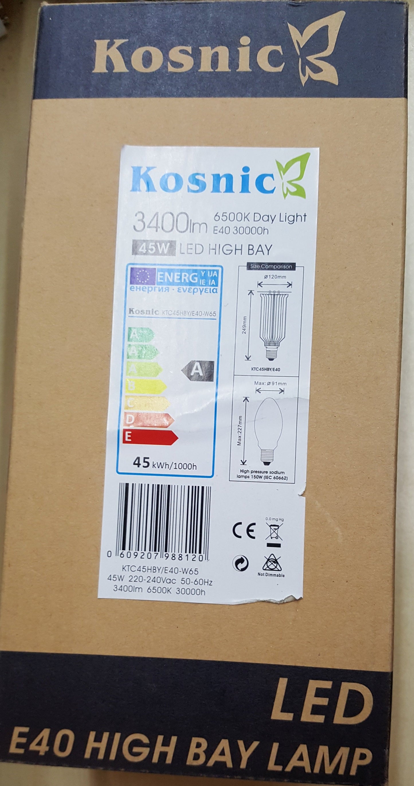 LED E40 Cap 45W Daylight 6K High Bay Bulb - Beachcomber Lighting