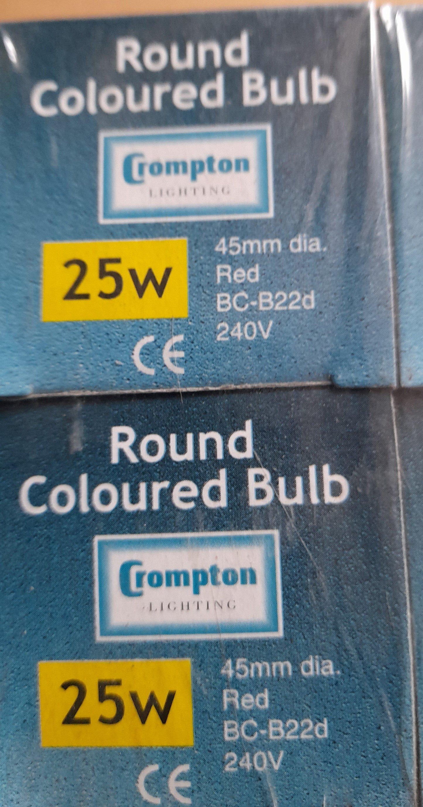 TEN X GOLFBALL RED 25WS BC / B22 BY CROMPTON - Beachcomber Lighting
