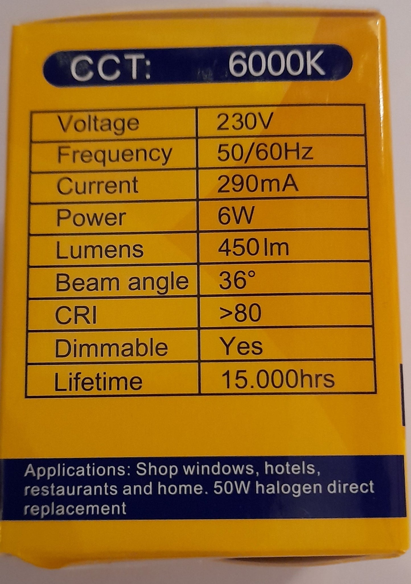 10 X LED Mr16 6Watts Daylight Mains 230 Volt Dimmable by MKM