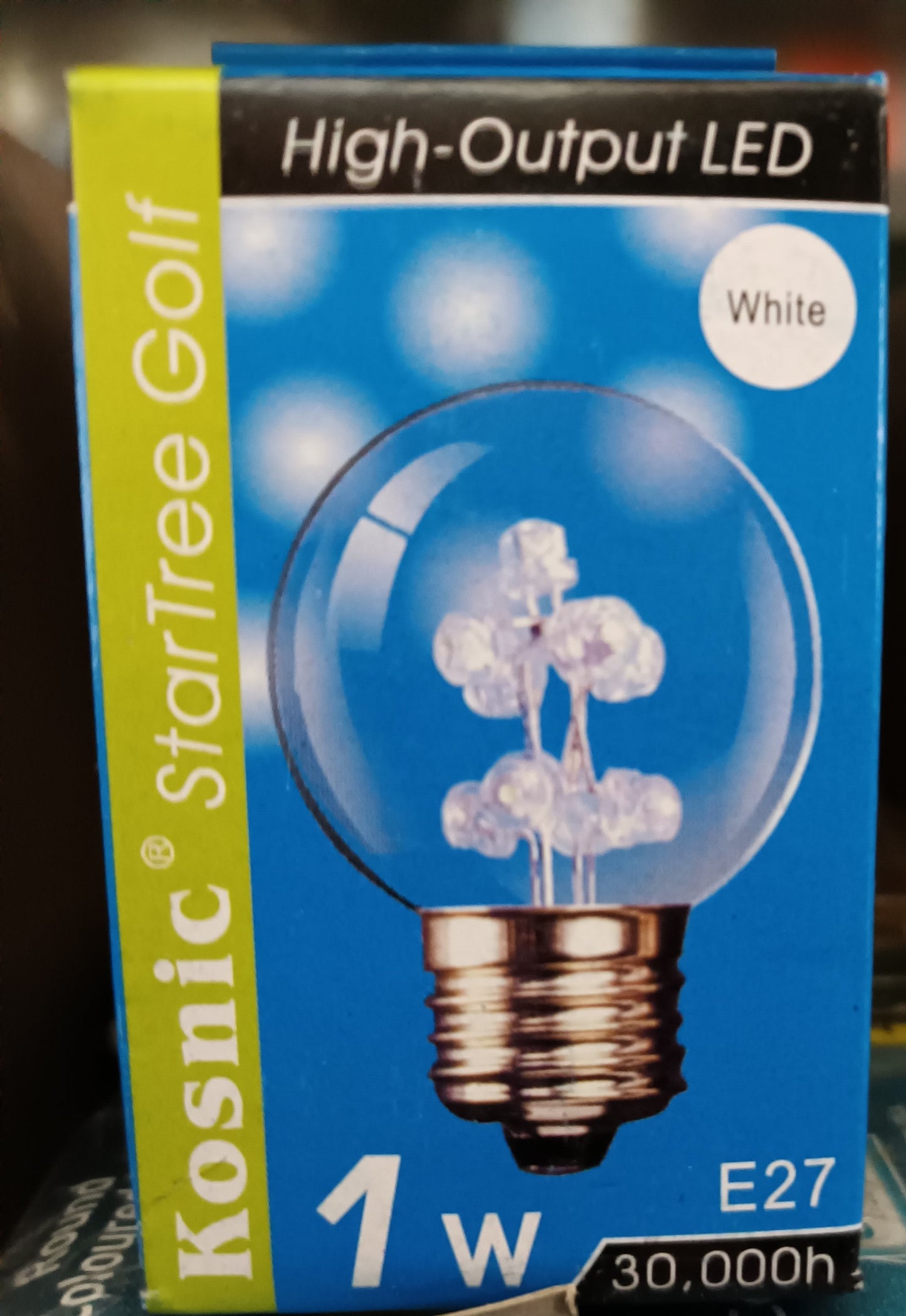 Golfball Led only 1 Watt ES / E27 45mm Round Clear Glass