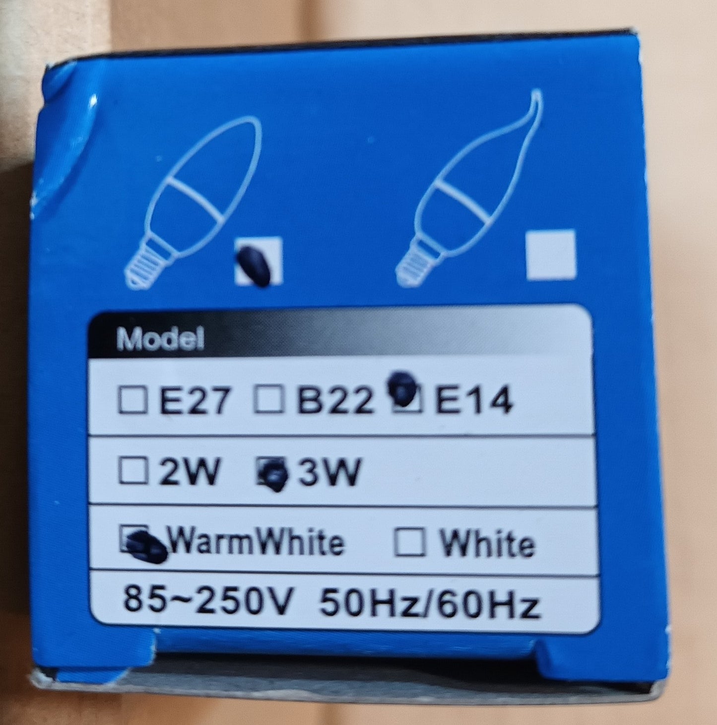 LED Candle SES / E14 3Watt Warm White