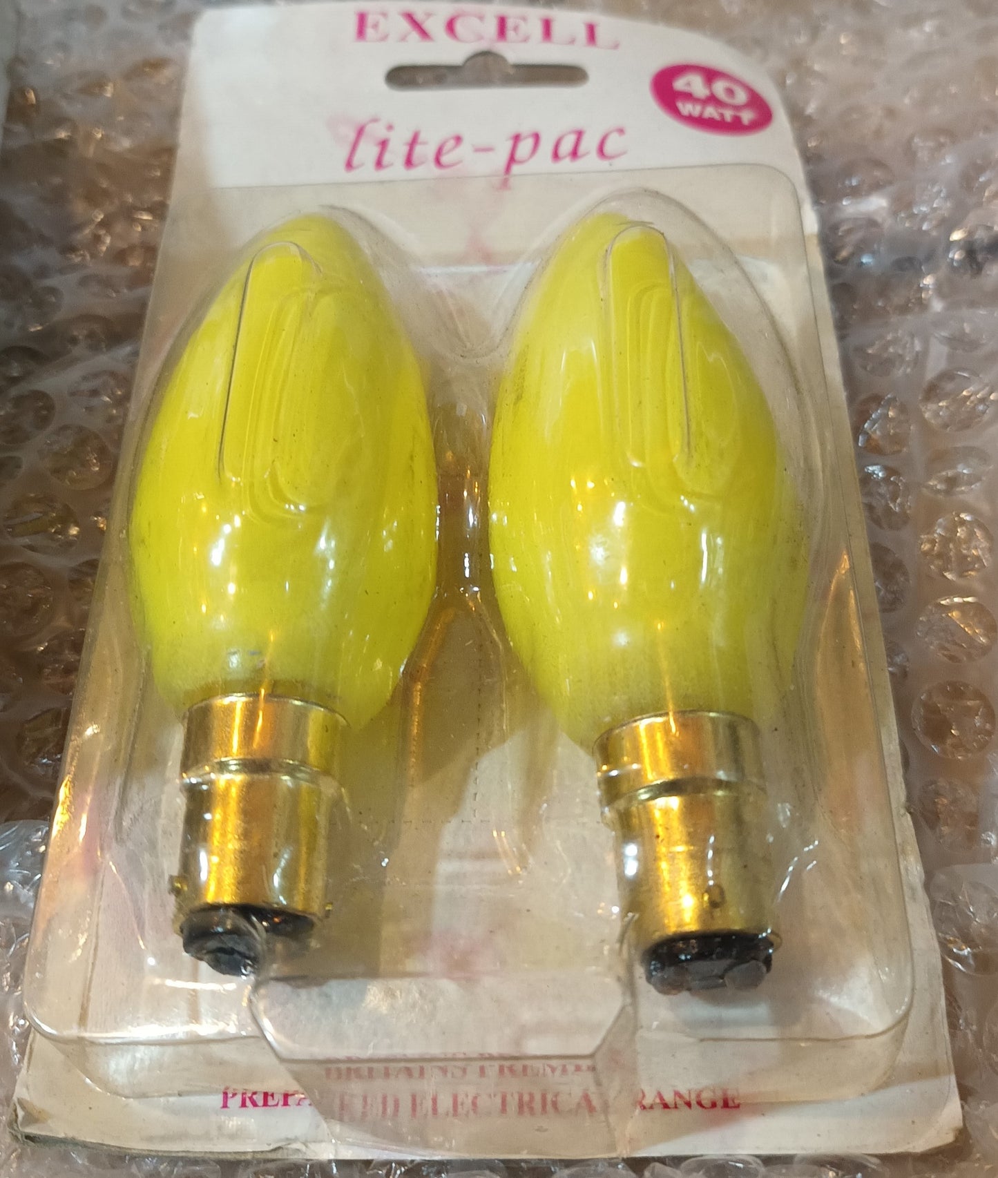 Candle 40W SBC / B15 Small bayonet bulbs Yellow Twin Pack